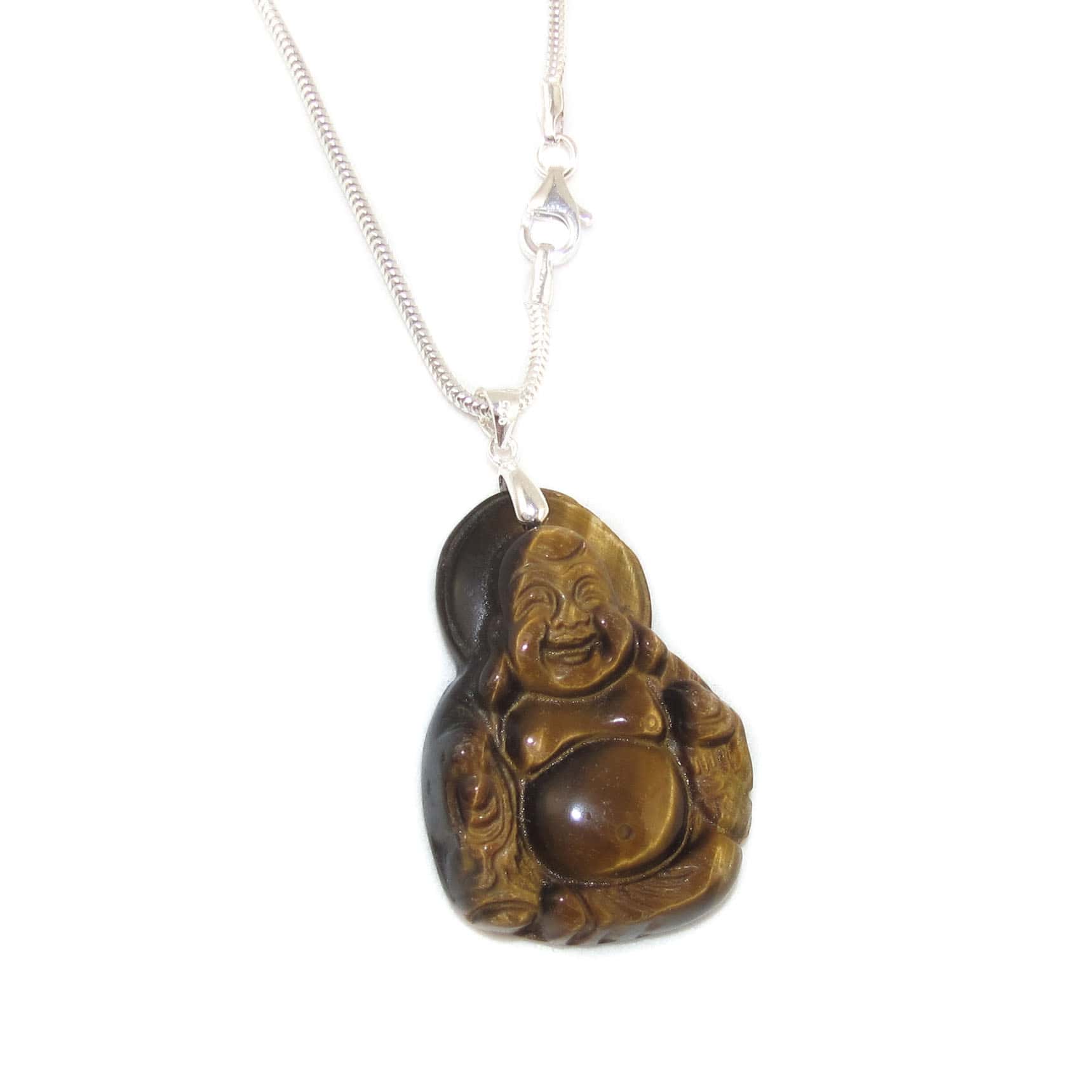 Bu Dai Glücksbuddha, Buddha Tigerauge Edelstein Karma Kette, geweiht - Frieden und Liebe