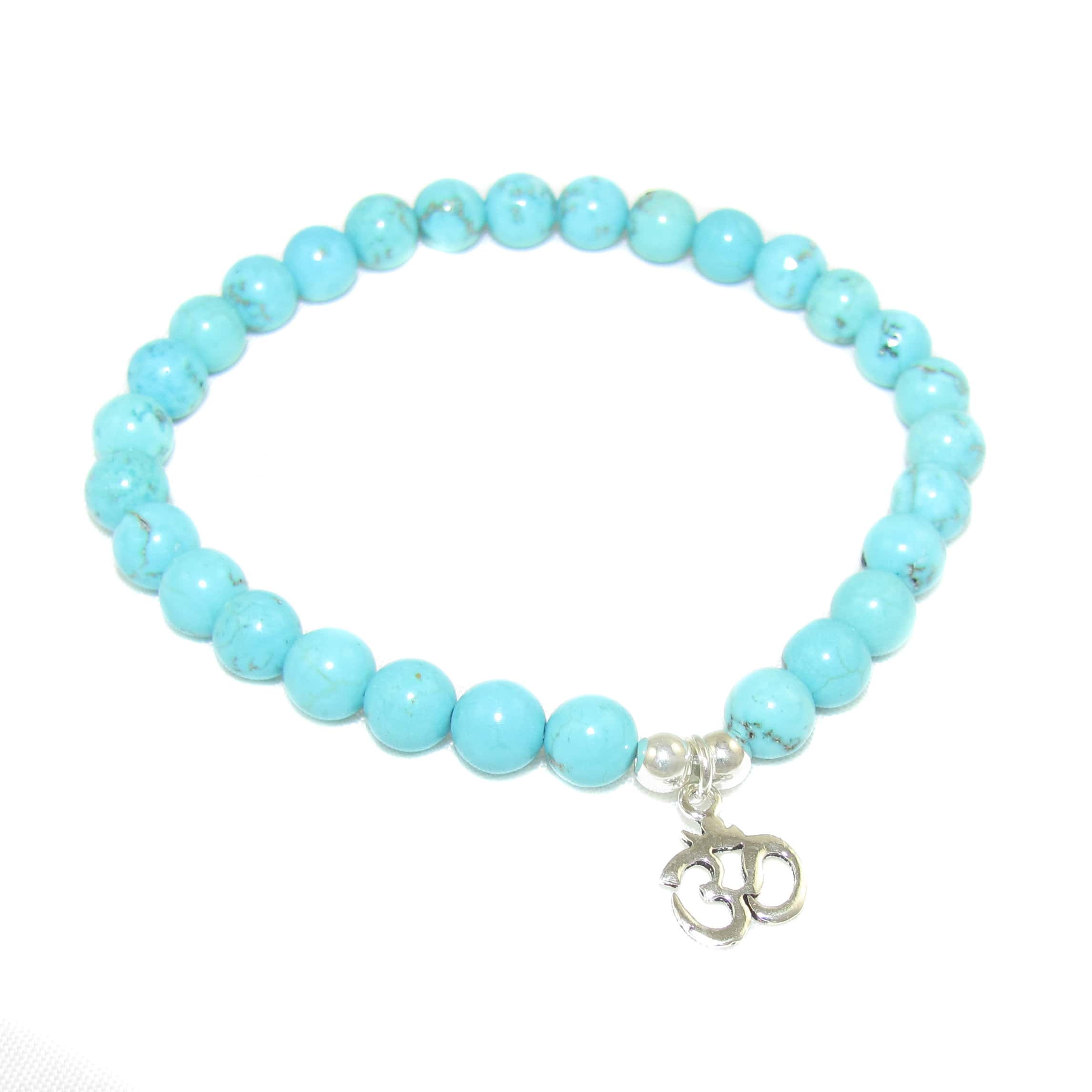 Tibet Türkis Edelstein Heilstein Karma Armband, OM Chakra Schmuck, Herz und Geist