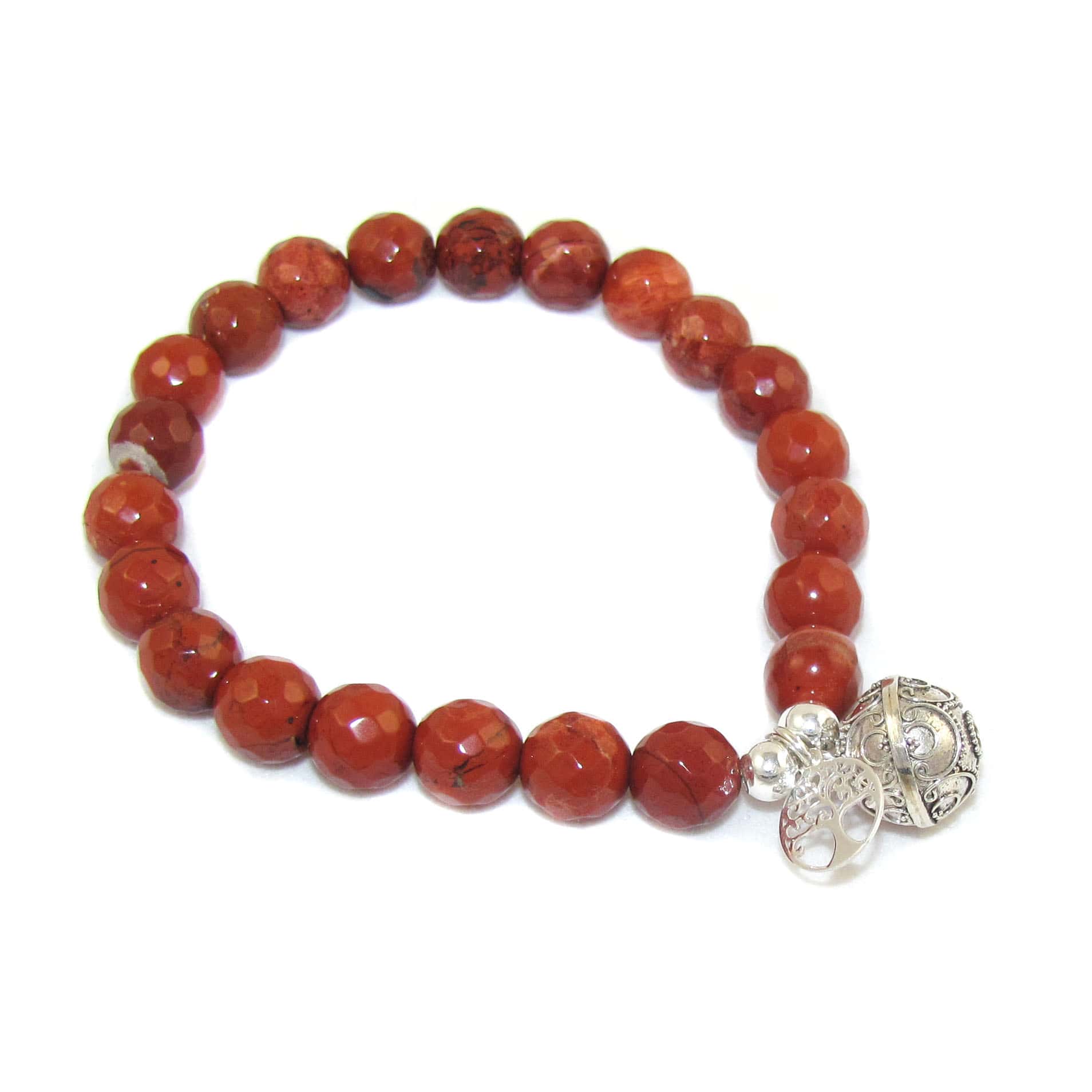 Engelsrufer Lebensbaum Edelstein Karma Armband, roter Jaspis Wurzelchakra Heilstein, Erdung und Kraft