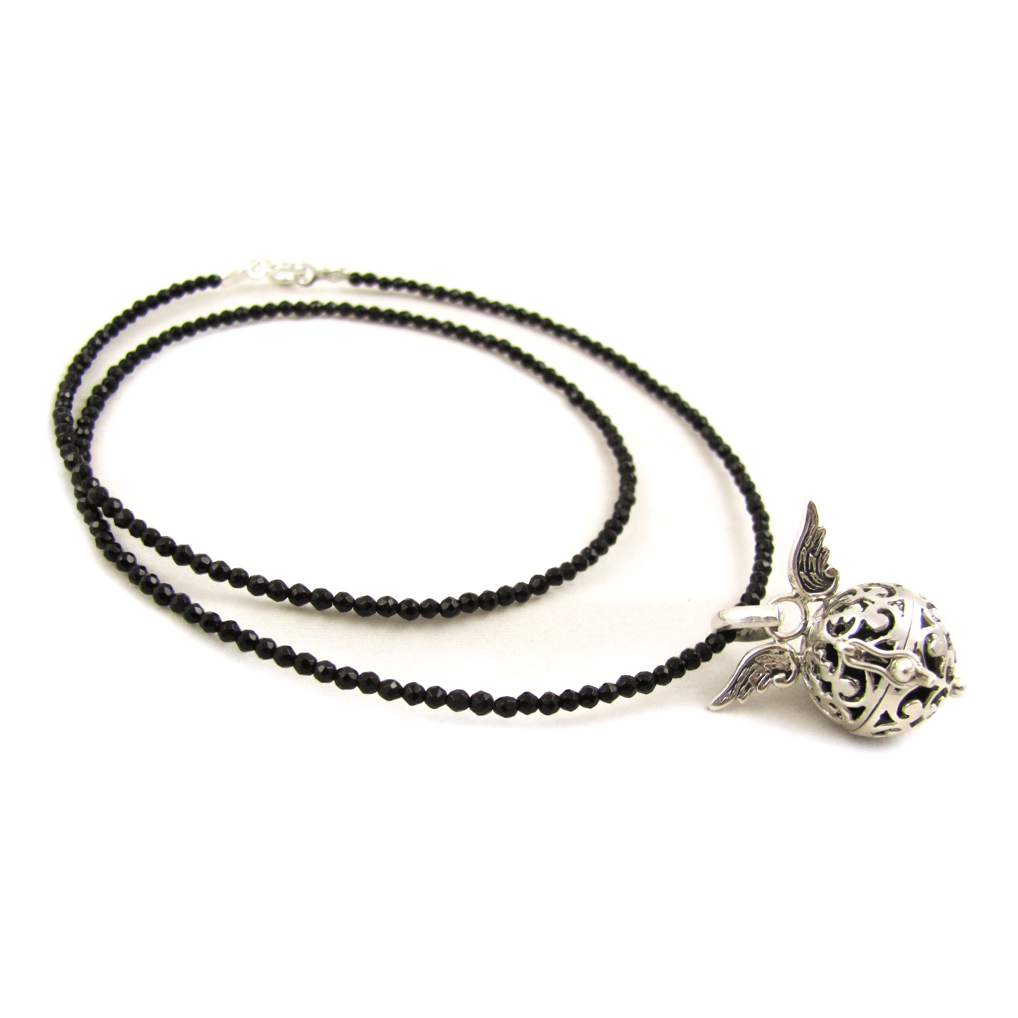 Engelsrufer Flügel Onyx Edelstein Kette für Damen - Schutz