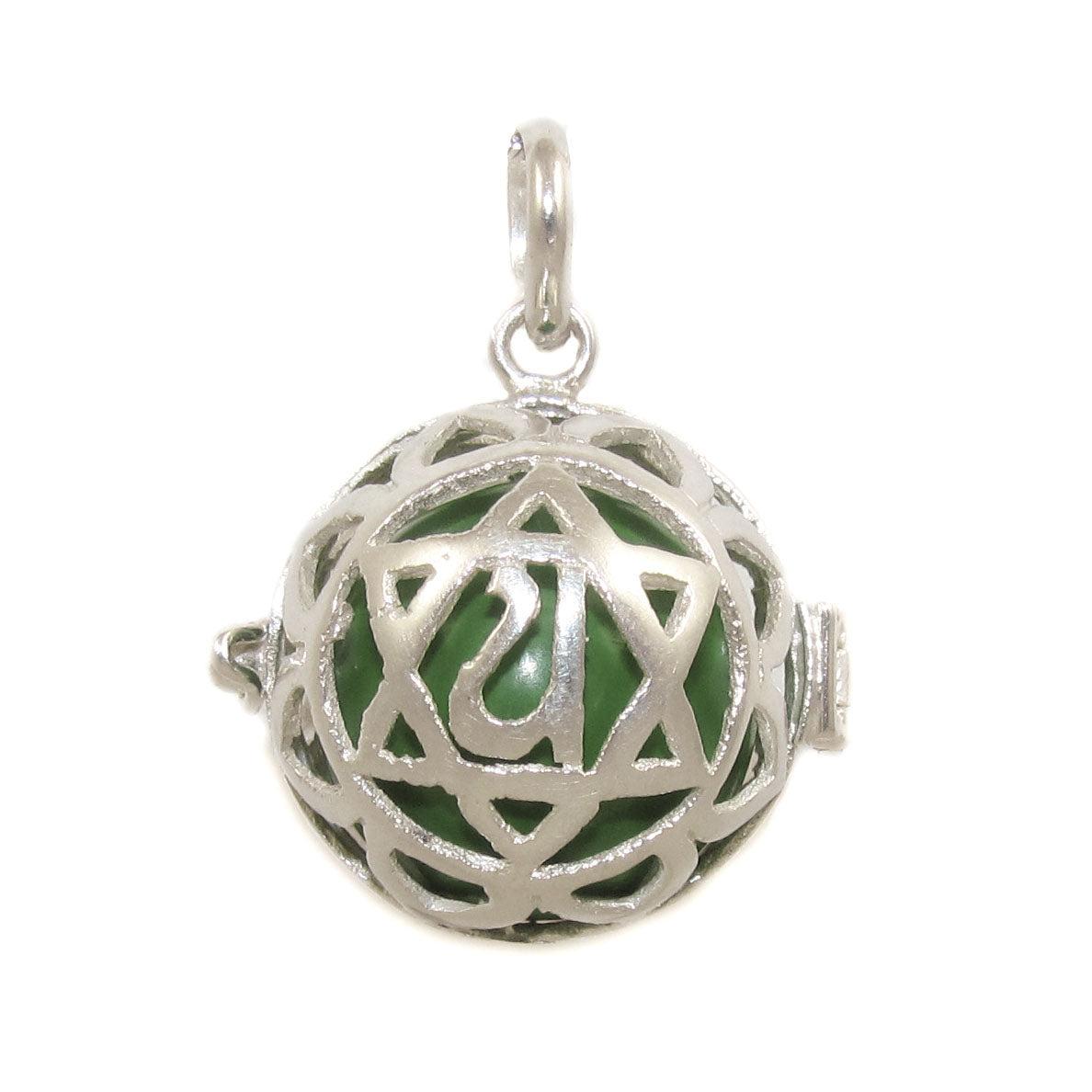 Herz Chakra Engelsrufer Sterlingsilber Anhänger Grün - inneren Frieden, Gelassenheit