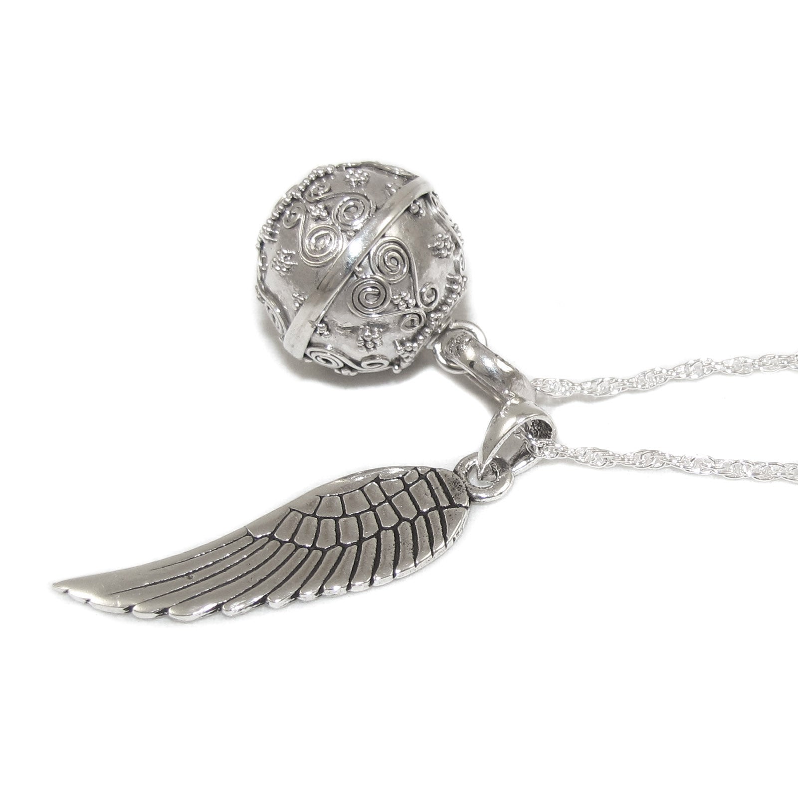 Engelsrufer Ketten Set Klangkugel und Flügel Sterlingsilber für Damen