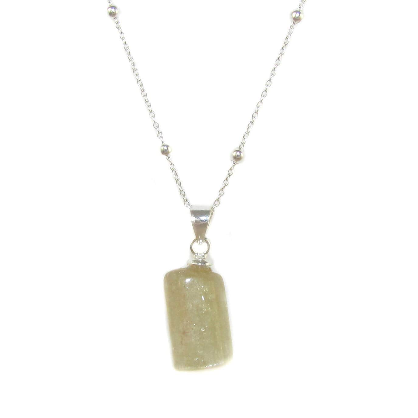 Apatit Kristall natural grün Edelstein Heilstein Kette 40 cm - #Zufriedenheit