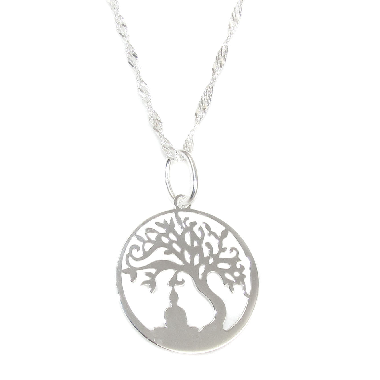 Lebensbaum Weltenbaum Buddha Karma Sterlingsilber Kette geweiht - neue Kraft