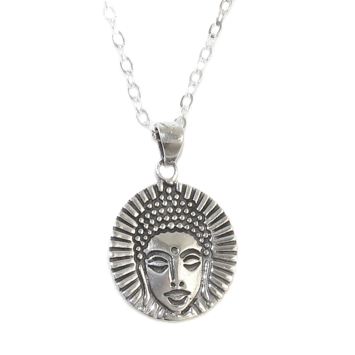 Buddha Amulet Talisman Sterling Silver Chain, Consecrated - in Peace