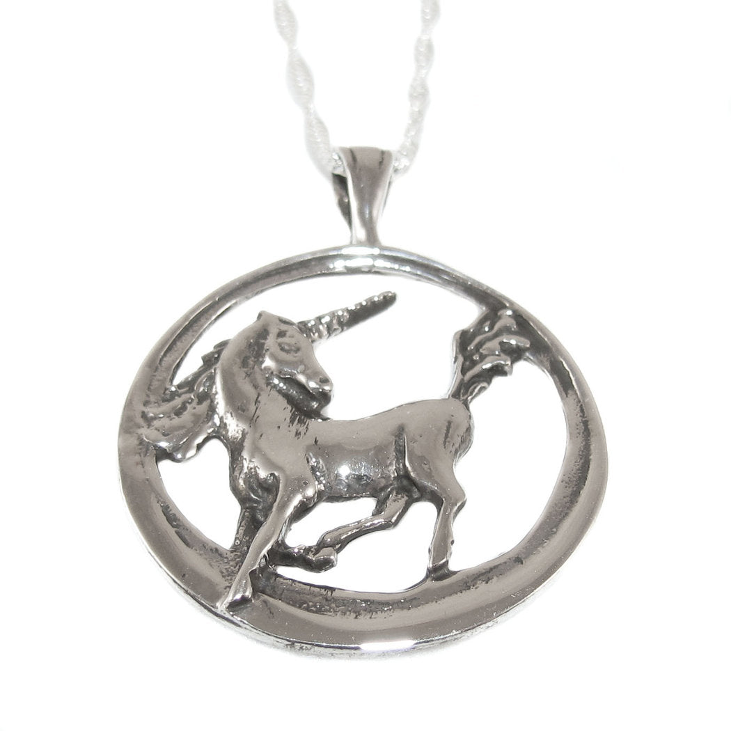 Einhorn Amulett Glückskette, Krafttier Schmuck, Ketten Set 45 cm
