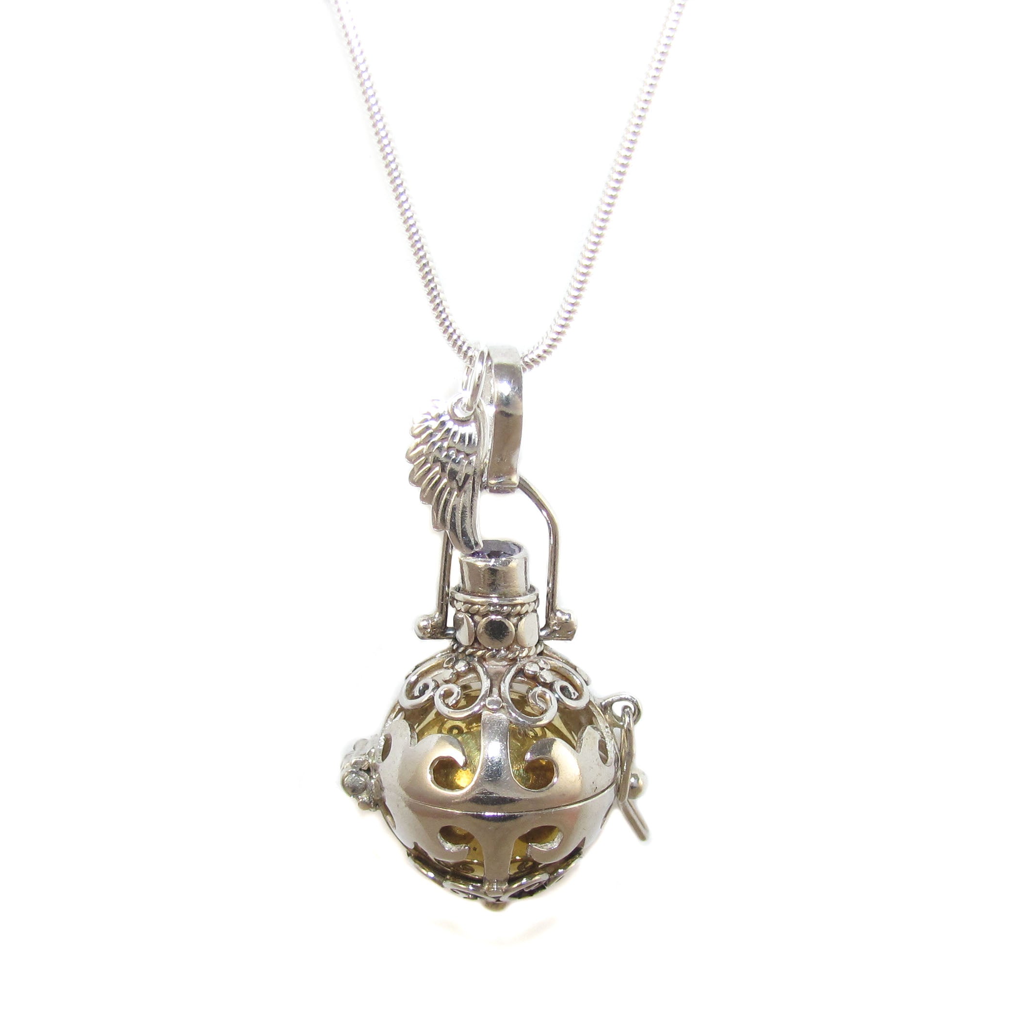 Engelsrufer Engelsflügel Ketten Set Kurzkette 40 cm mit Amethyst Edelstein - Freiheit