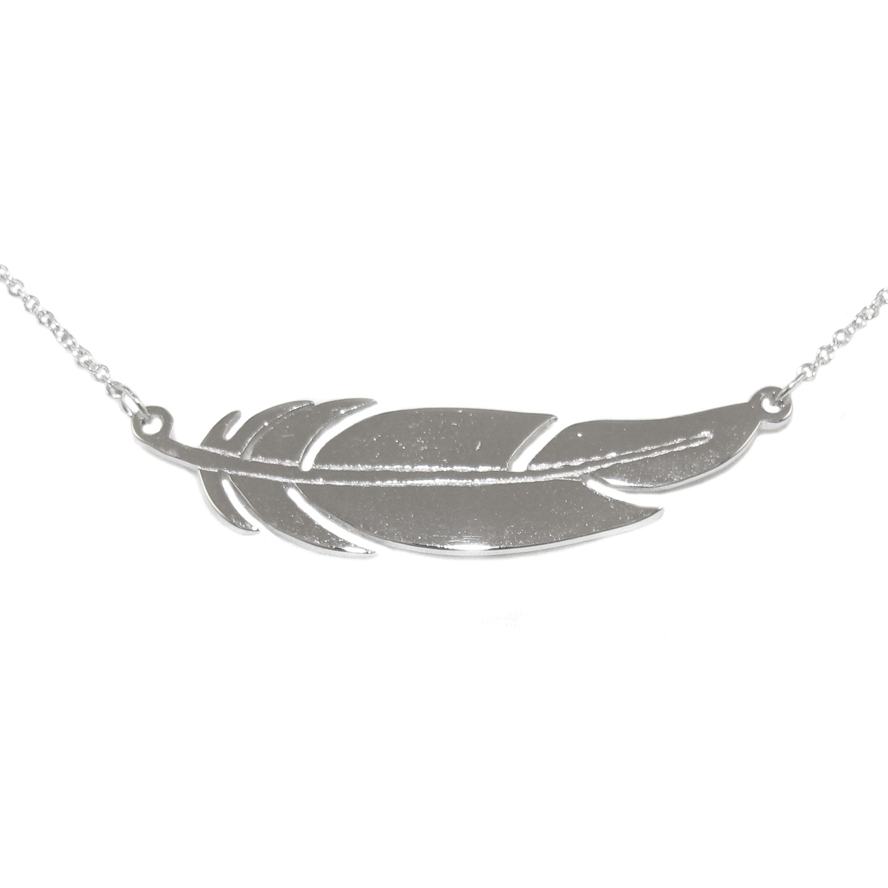 Feder Kette Sterlingsilber, Collier für Damen und Mädchen