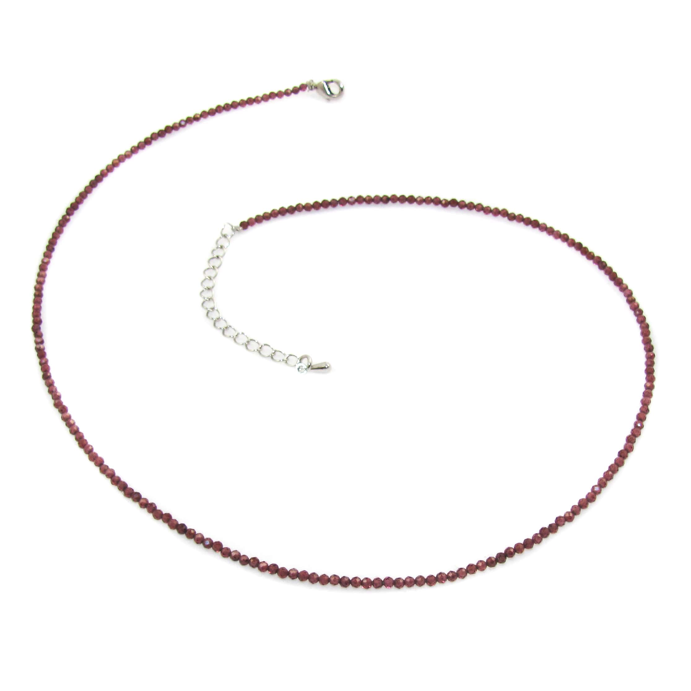 Granat Edelstein Heilstein Wurzel Chakra Kette, Edelsteine filigran rot 2 mm - Liebe