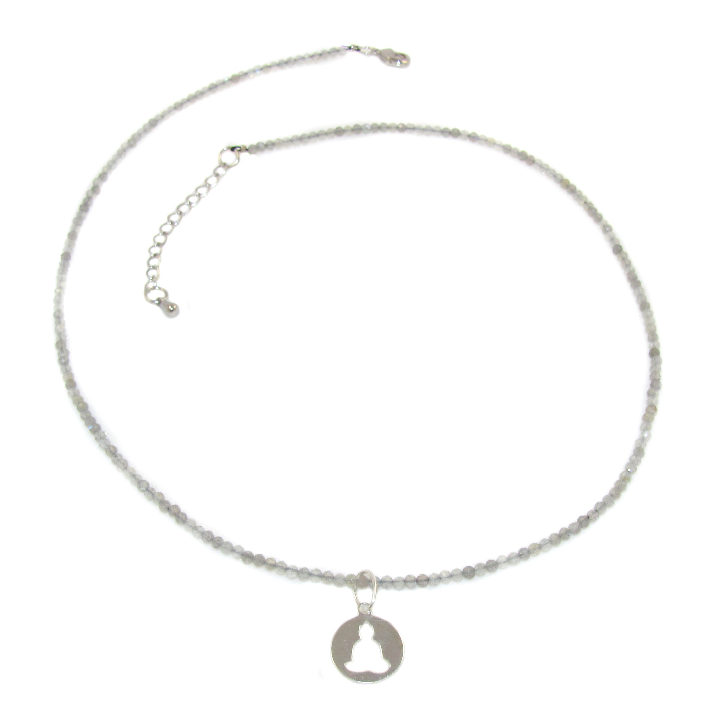 Buddha Amulett Labradorit Edelstein Karma Kette, neue Energie
