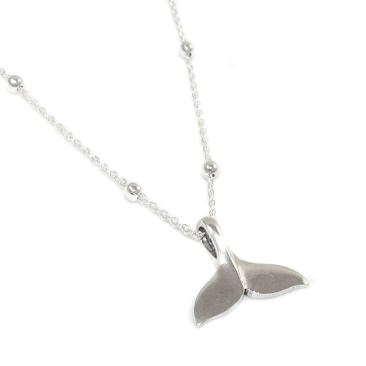 Walflosse Krafttier Wal Glücksbringer Karma Kette Kurzkette 40 cm Sterlingsilber - Freiheit
