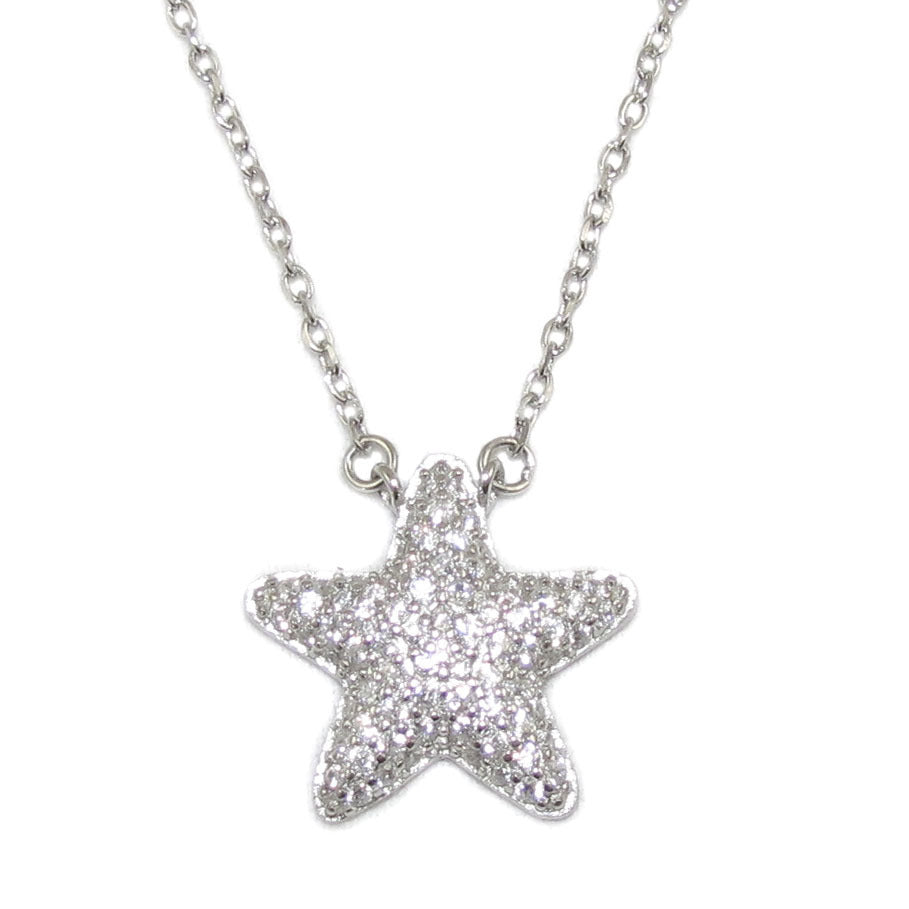 Seestern Strass Karma Talisman Kette Sterlingsilber