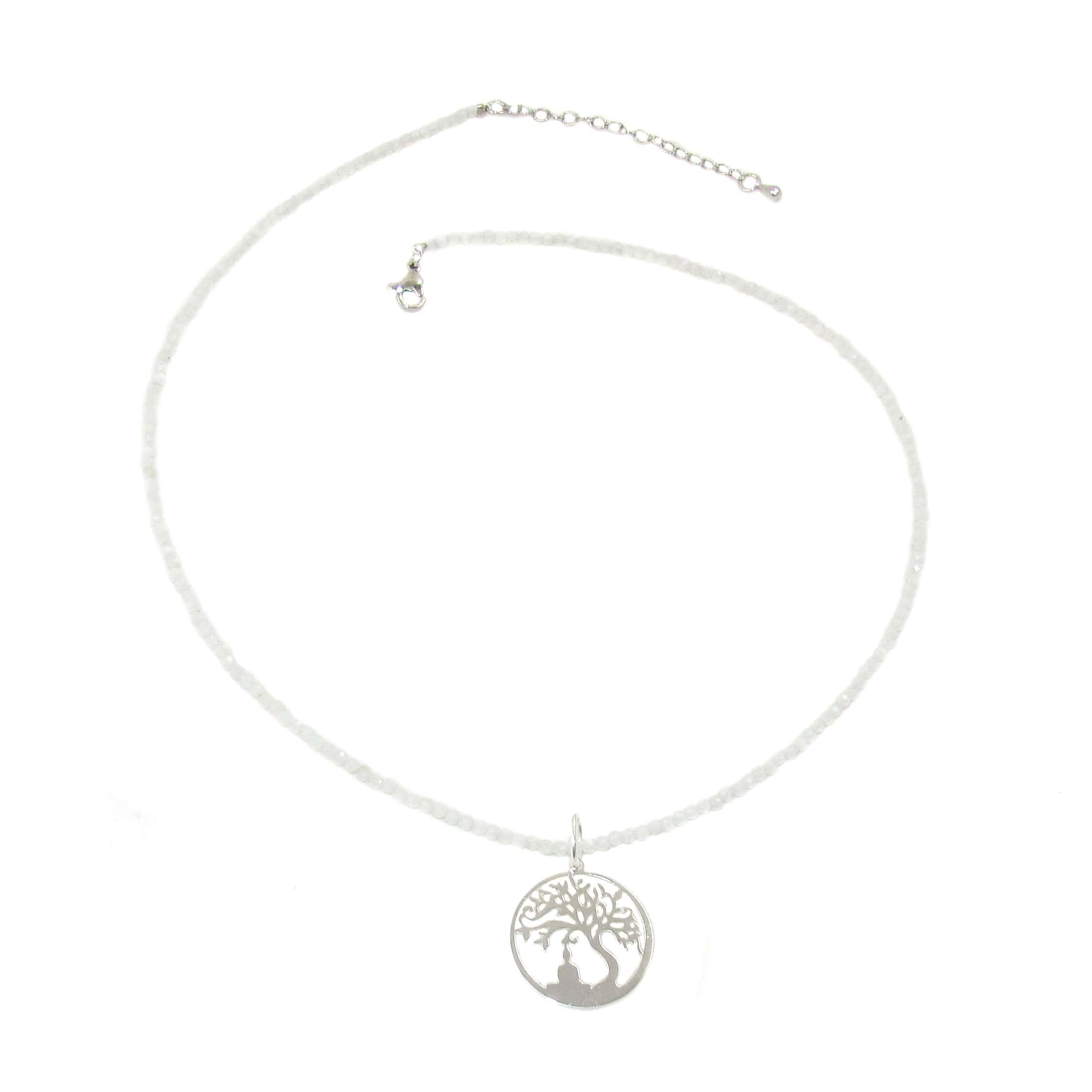 Lebensbaum Talisman Mondstein Edelstein Kette, Chakra Schmuck - innerer Frieden, neue Kraft