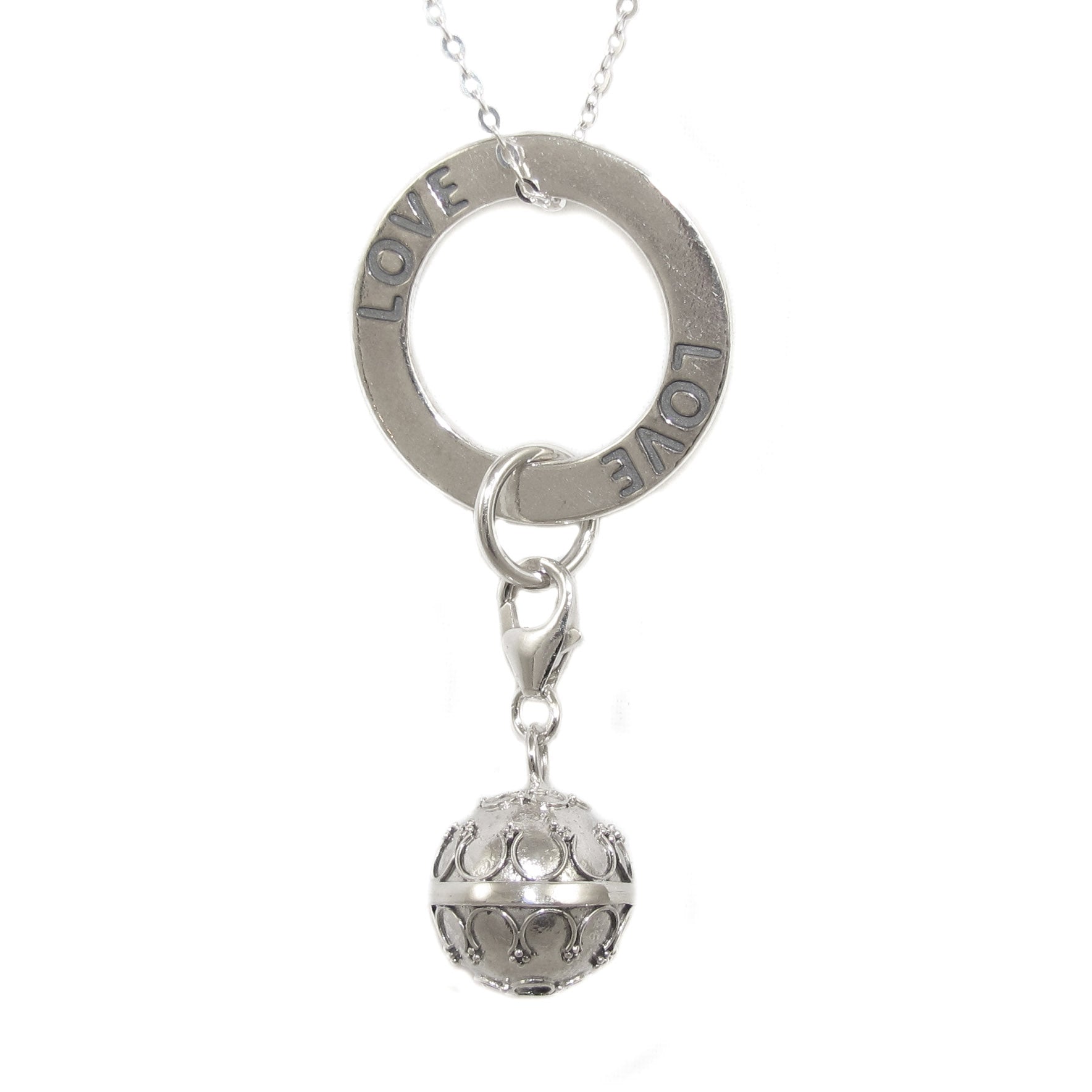 Charm Glücksbringer Kette LOVE mit Engelsrufer Sterlingsilber