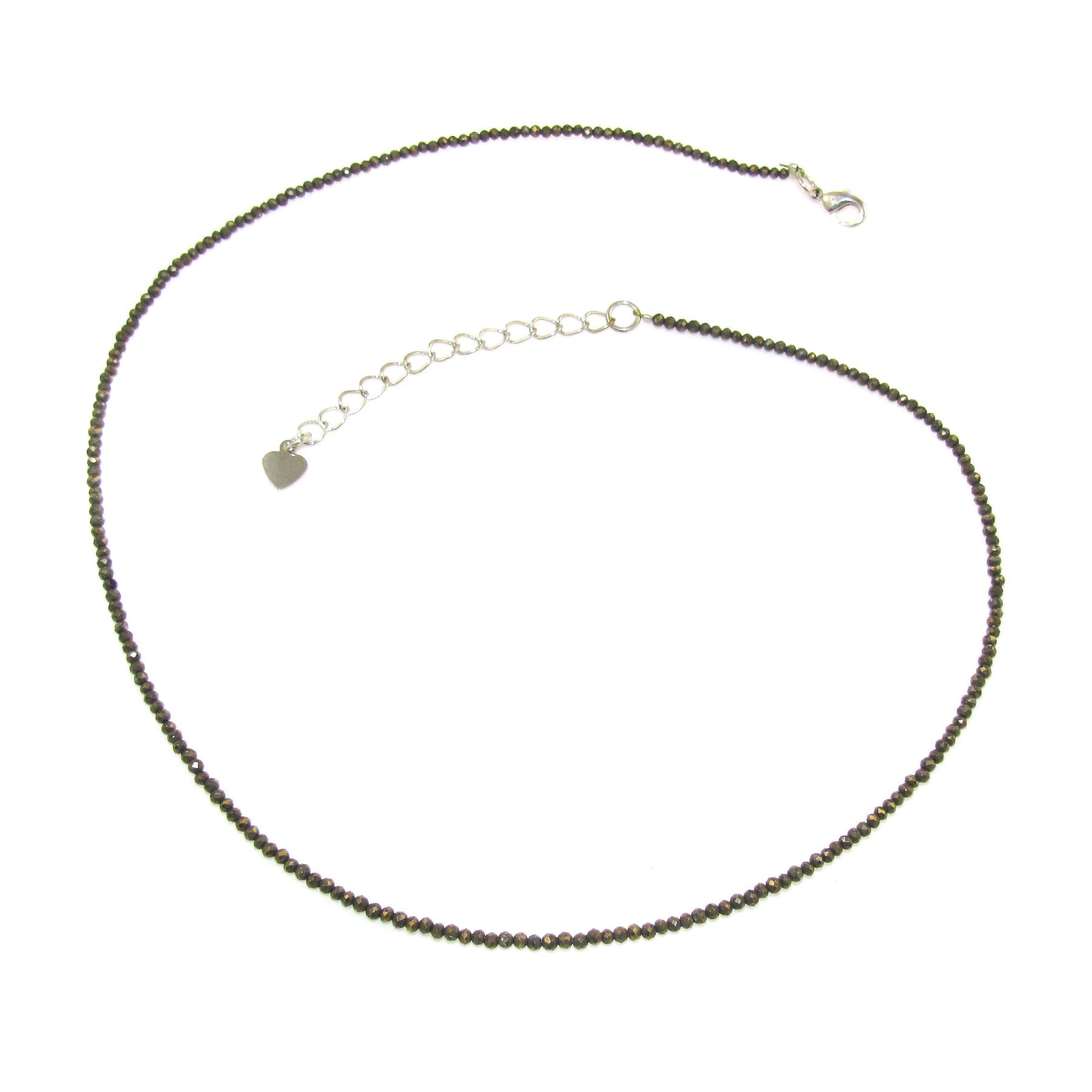 Pyrit Edelstein Heilstein Wellness Chakra Kette 2 mm - Blockaden-Löser, neuer Energiefluss