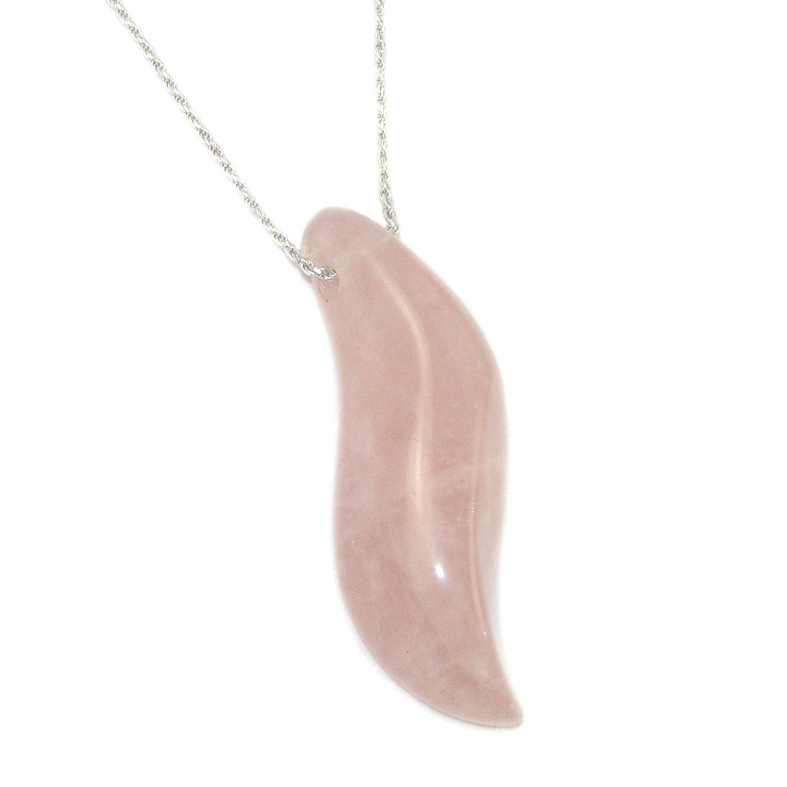 Rosenquarz Edelstein Heilstein Karma Kette 70 cm, geweiht - Schönheit des Lebens