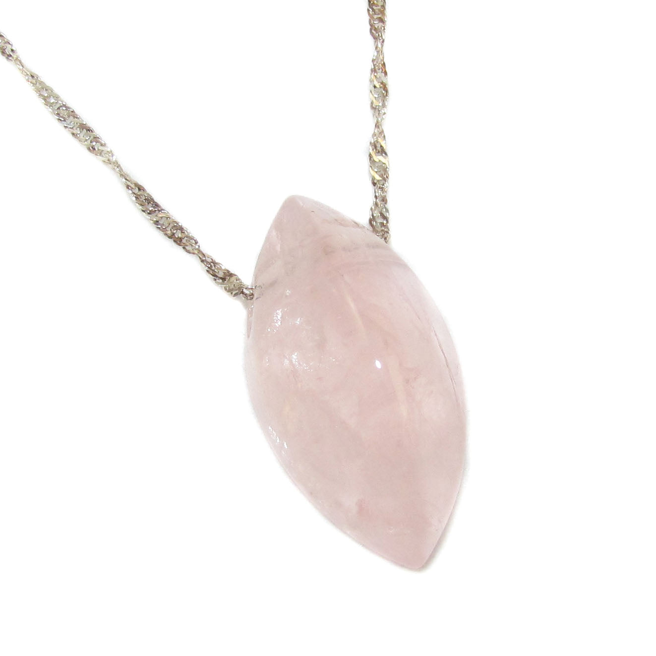 Rosenquarz Edelstein Heilstein Karma Kette 45 cm, geweiht - Harmonie