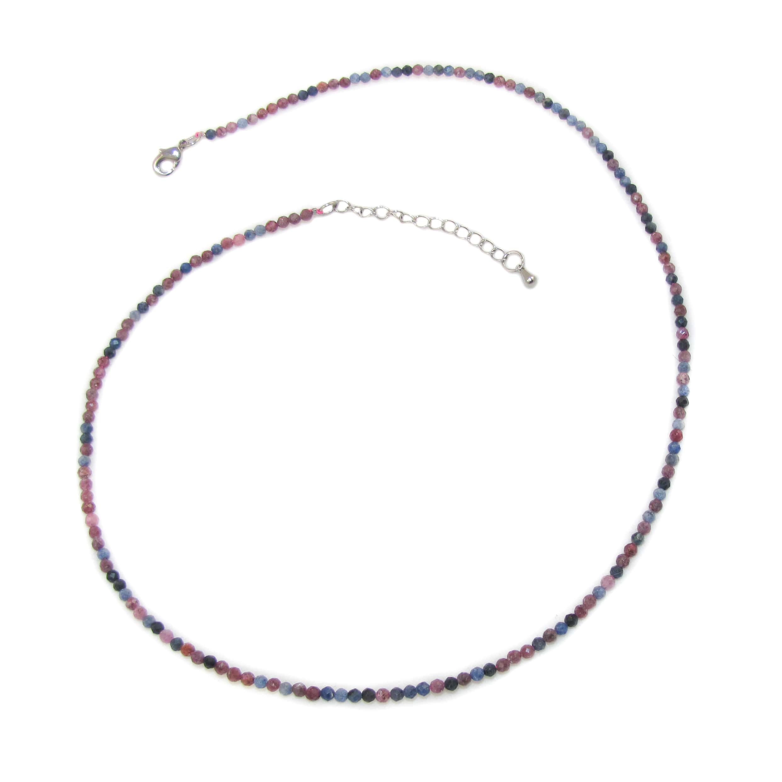 Rubin Saphir Korund Edelstein Heilstein Kette filigran 2 mm - Liebe, Leidenschaft und Lebensfreude