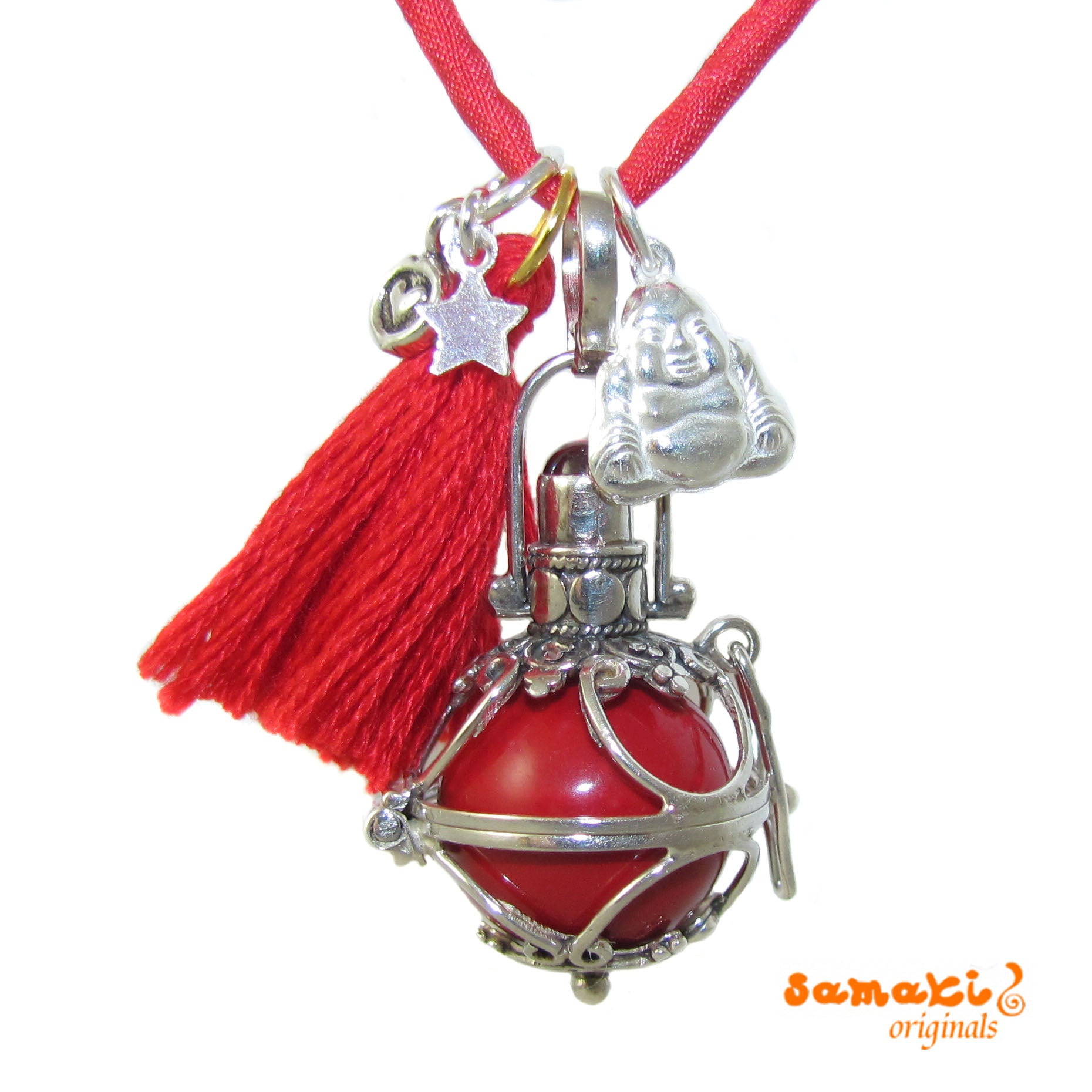 Engelsrufer Kette mit Buddha, Karma Schmuck, Wurzelchakra - samaki originals