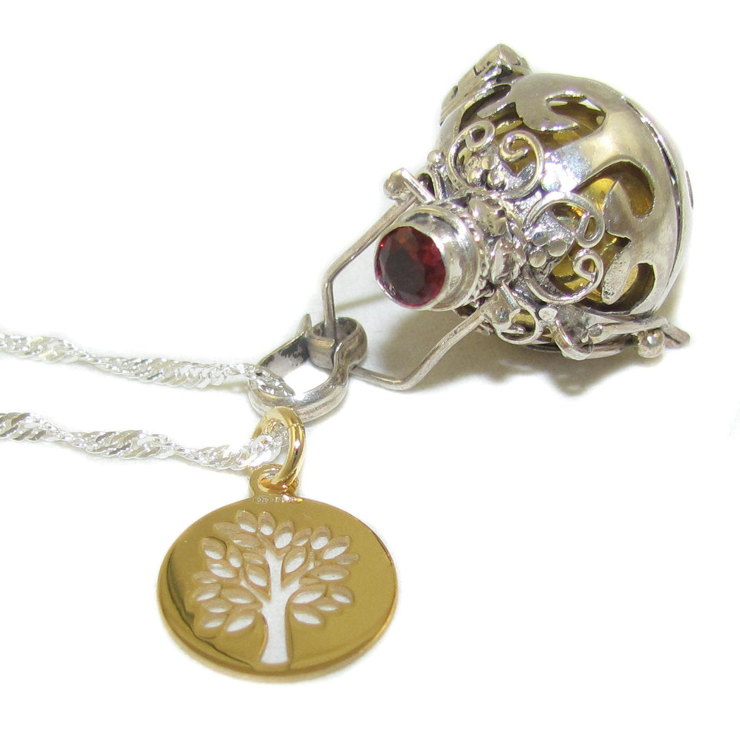 Engelsrufer Lebensbaum Granat Karma Talisman Kette 50 cm - Liebe und Kraft