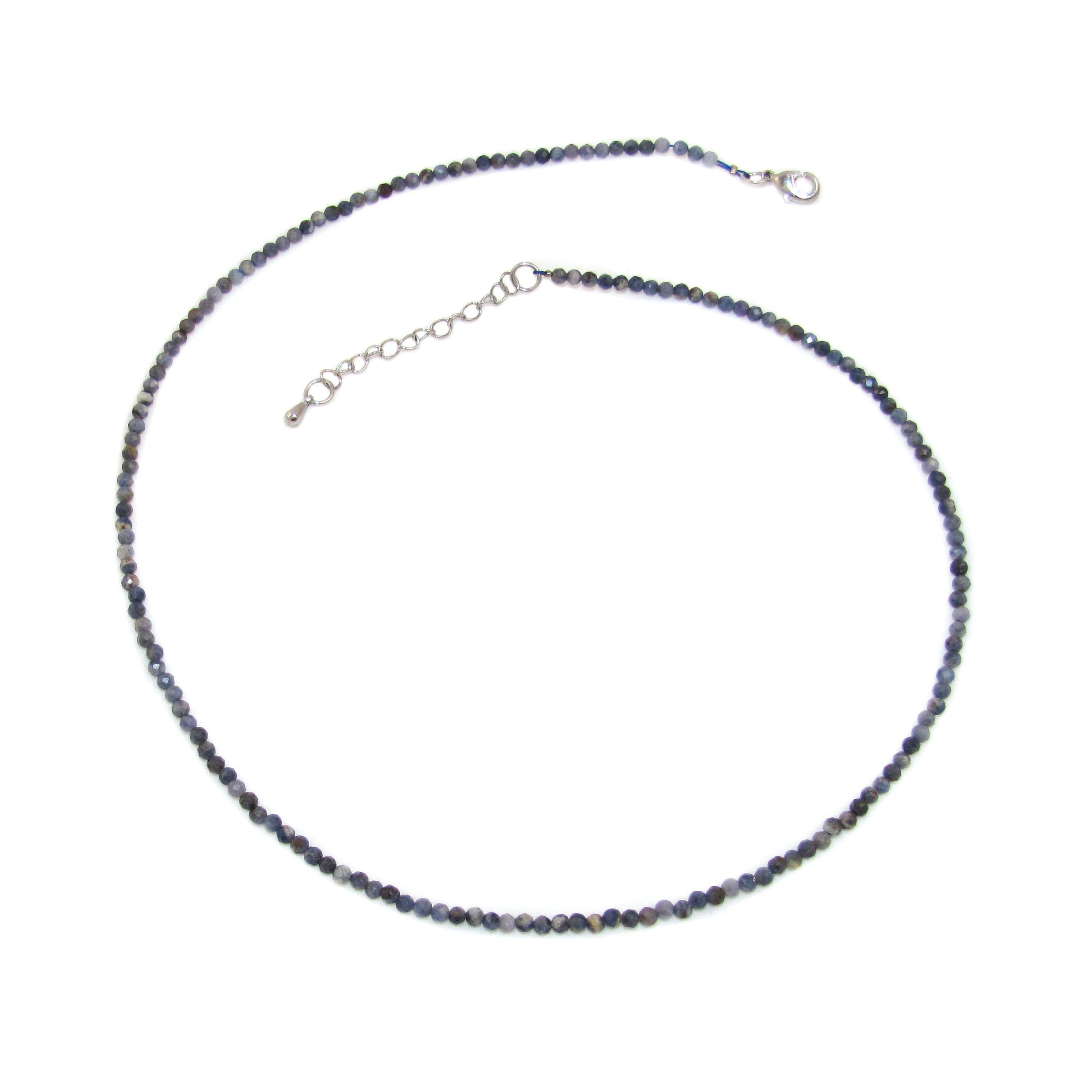 Saphir Edelstein Heilstein Kette filigran 2 mm, nachtblau - kraftvoll in Harmonie