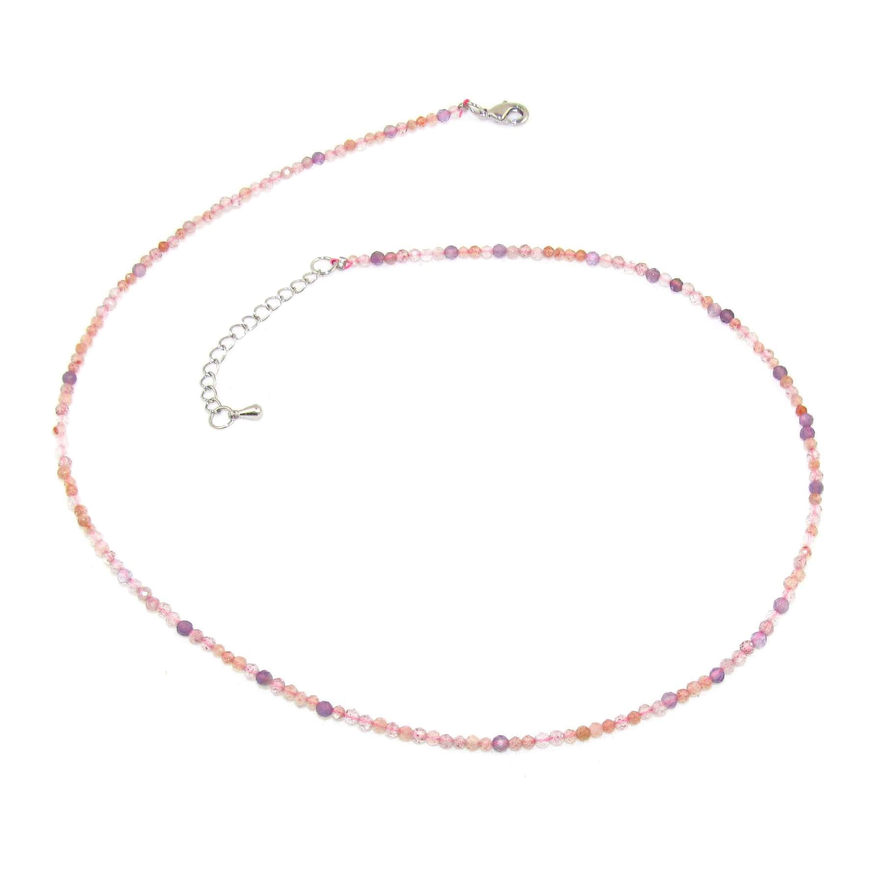 super 7 - Edelstein für Körper, Geist und Aura, Karma Heilstein Schmuck Kette 2 mm