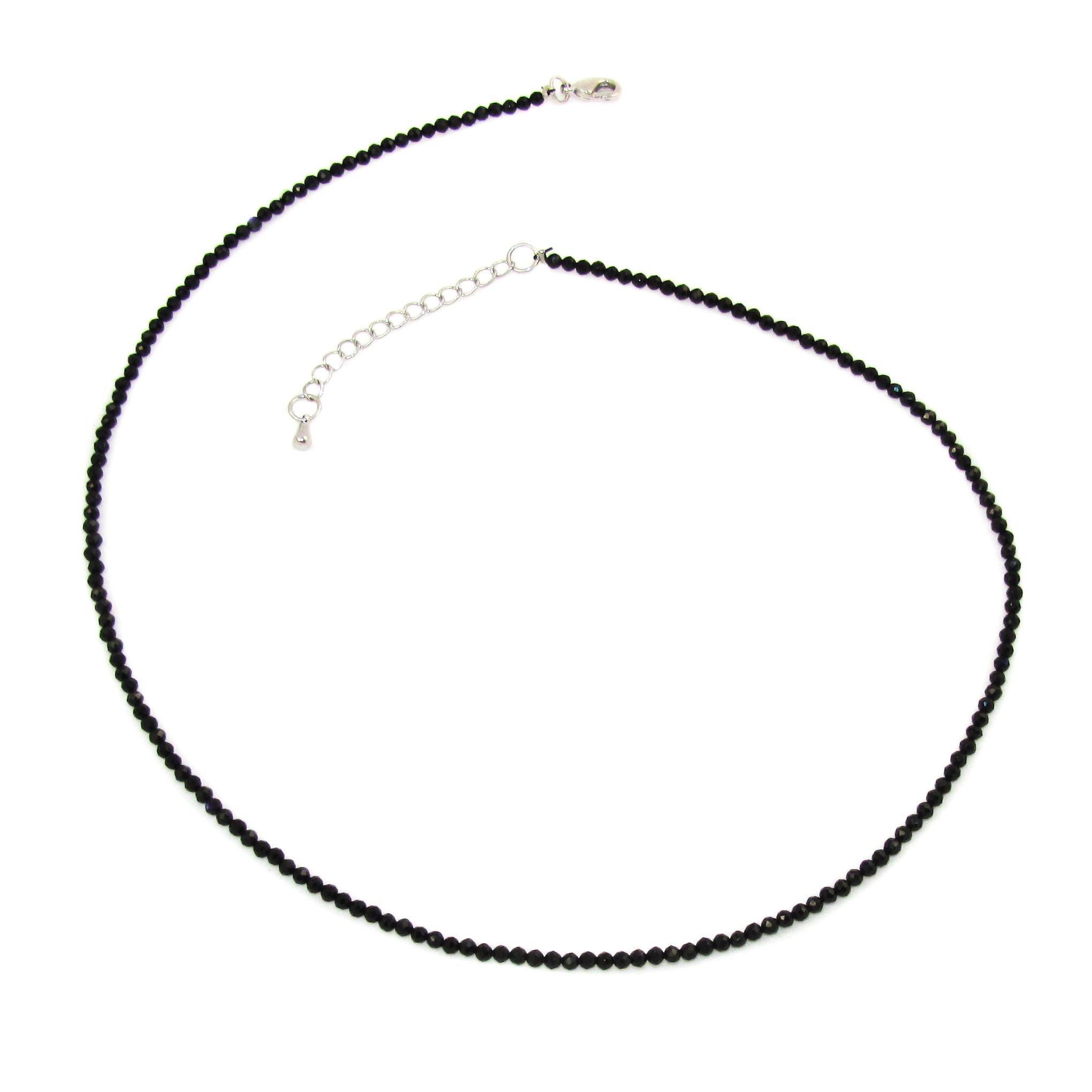 Turmalin Karma Edelstein Heilstein Kette, schwarz 2 mm - Schutz und Befreiung