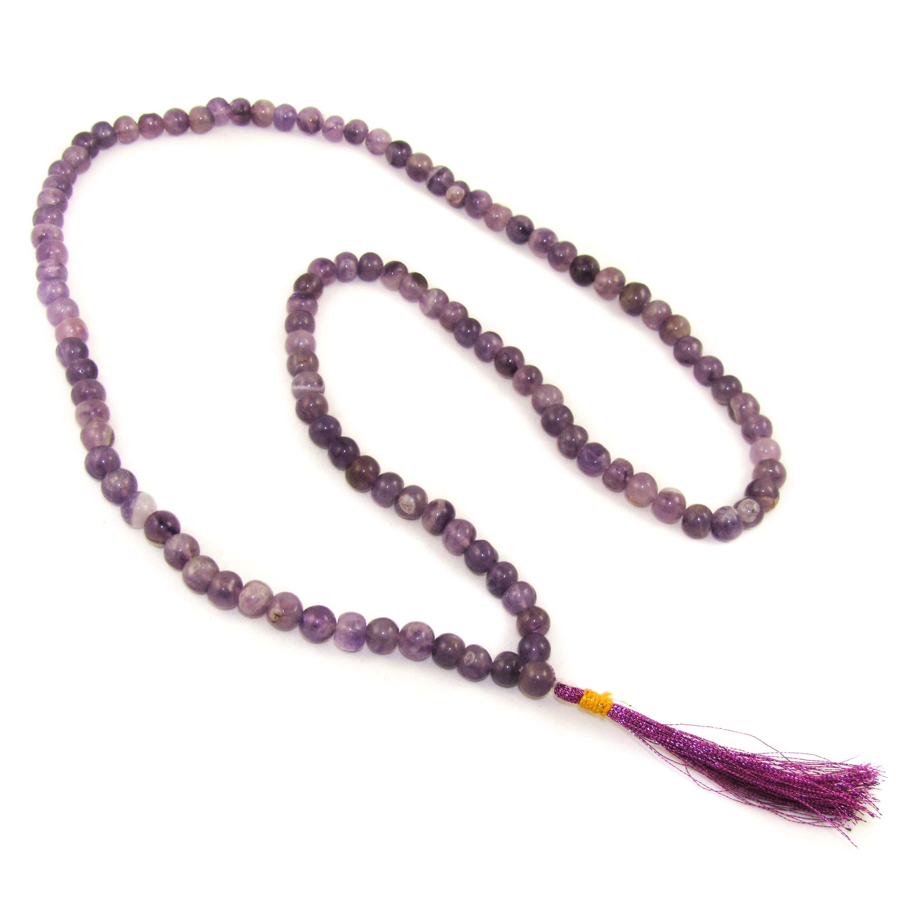 Mala Gebetskette, lila Amethyst Edelstein