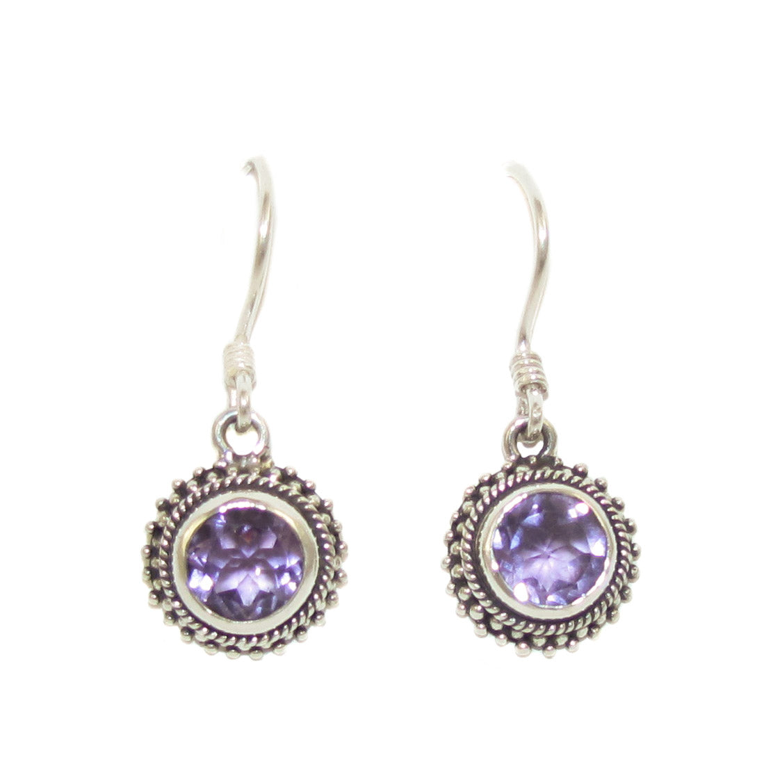 Amethyst Edelstein Ohrringe Sterlingsilber, facettiert