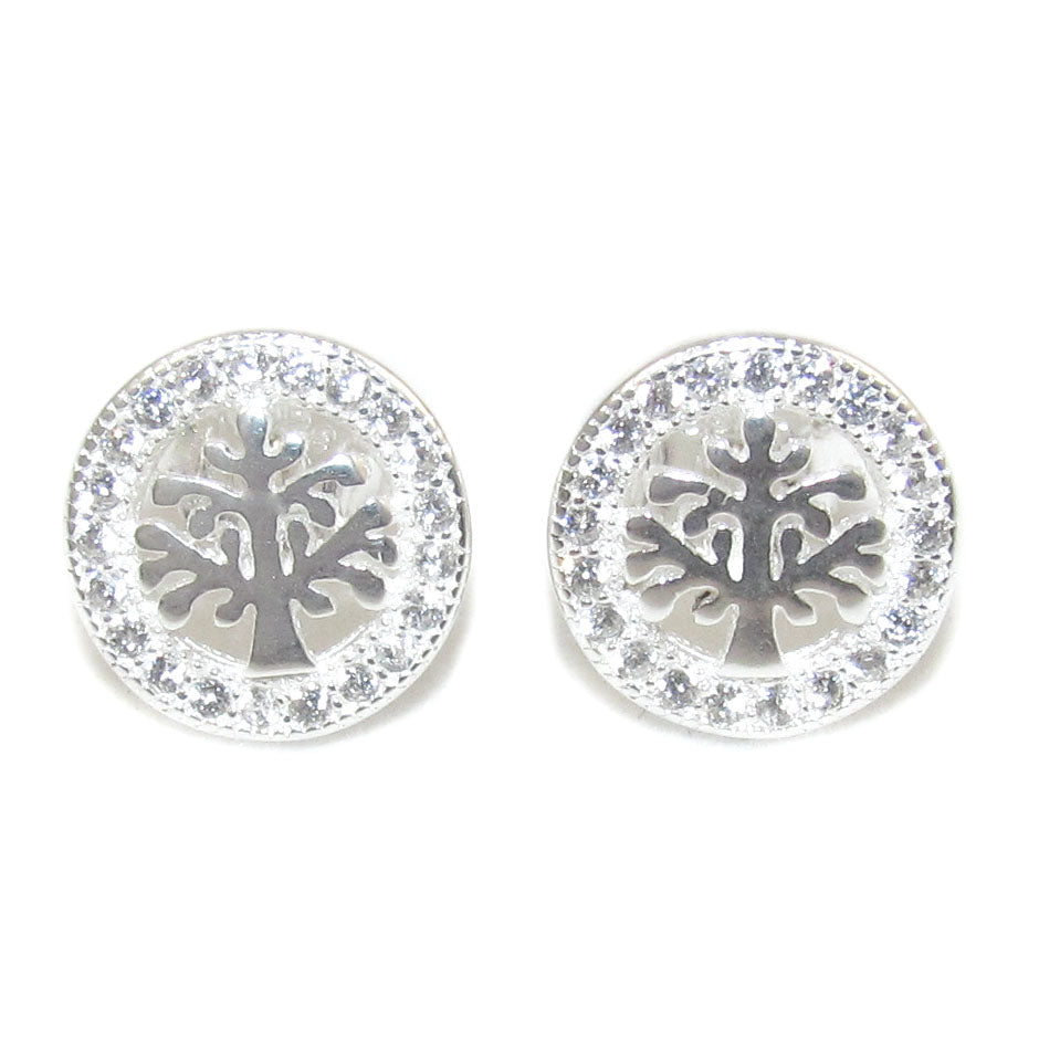 Lebensbaum Baum des Lebens Ohrstecker Swarovski, Sterlingsilber - Kraft