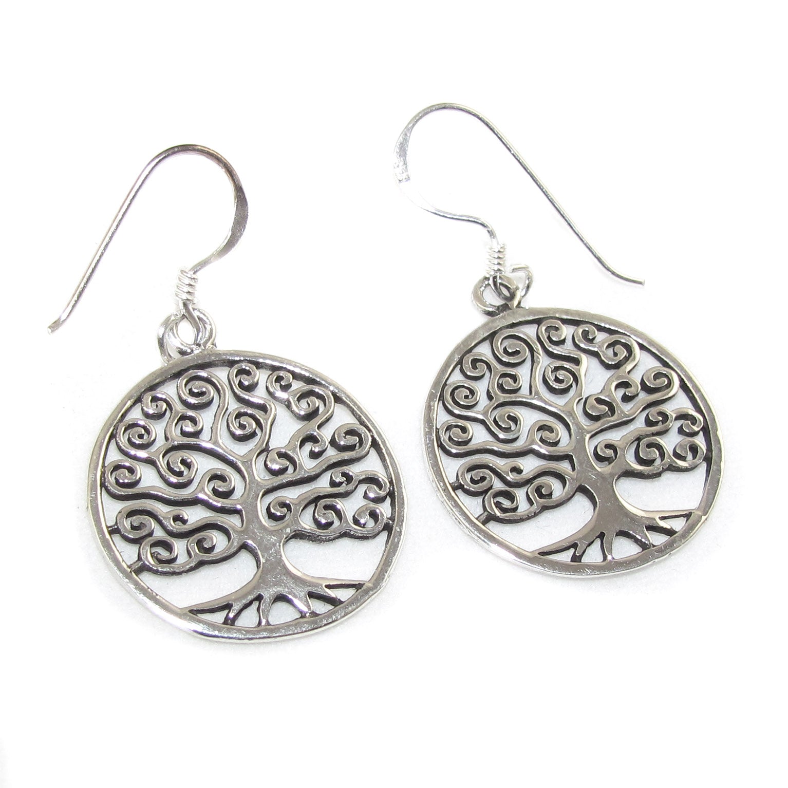 Tree of Life Earrings, Sterling Silver Handmade, World Tree