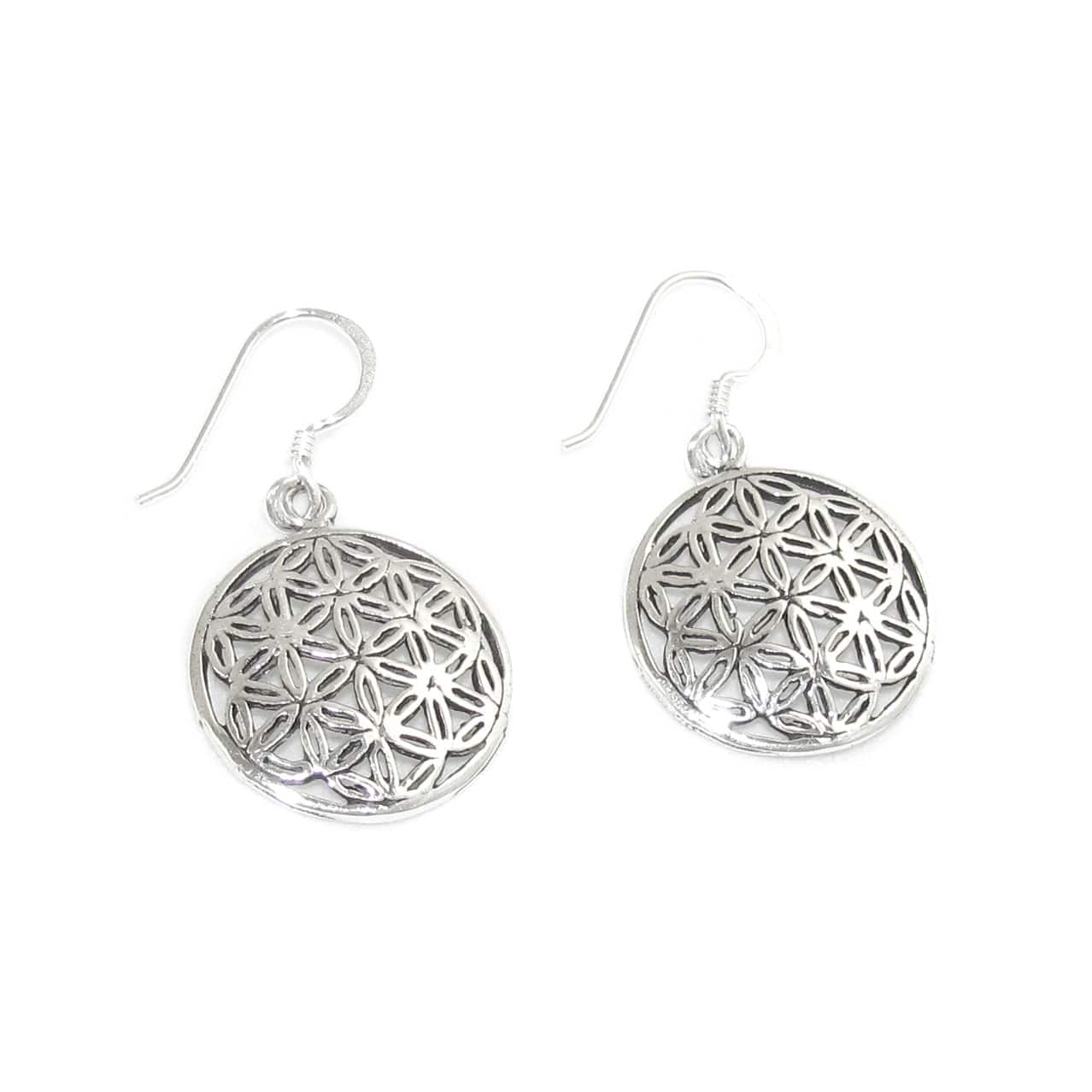 Lebensblume Blume des Lebens Ohrringe Sterlingsilber - Harmonie