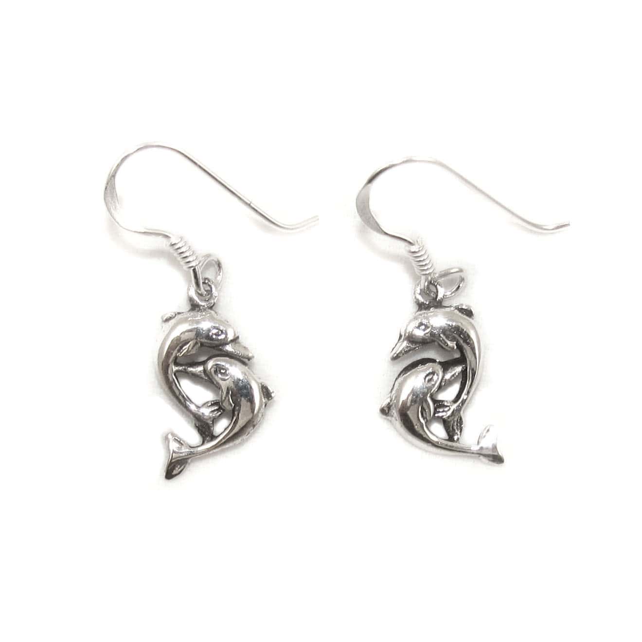 🐬 Dolphin Pair of Power Animal Earrings – 925 Sterling Silver • Dance of Life