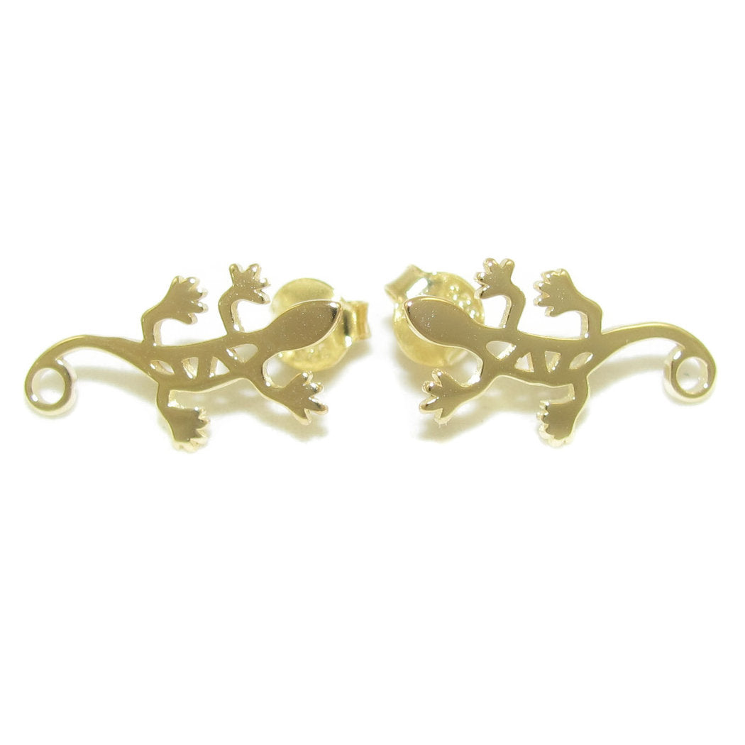 Gecko Glücksbringer Mallorca Ohrstecker Ohrringe Gold - Lichtbringer