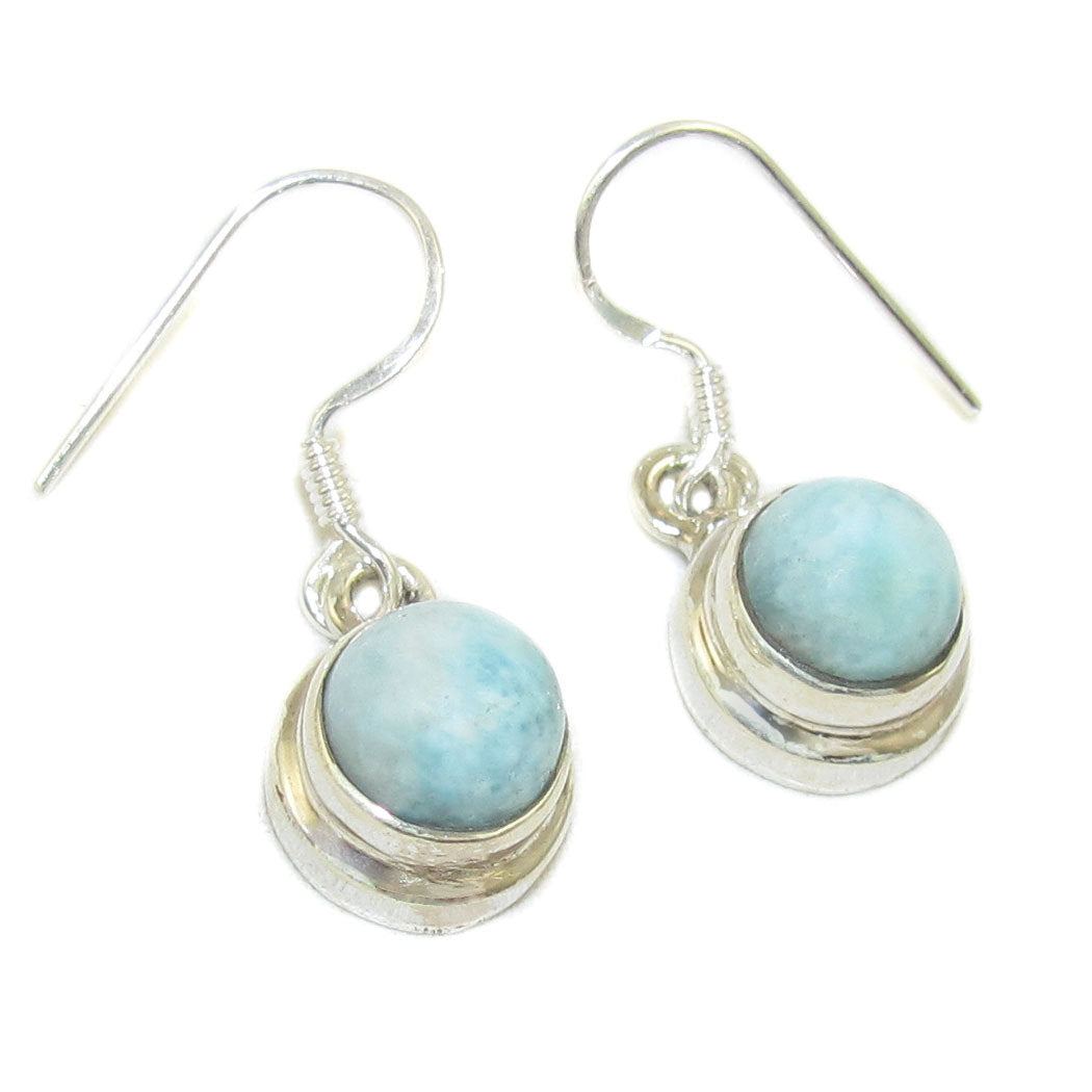 Larimar Edelstein Heilstein Ohrringe Sterlingsilber - für Leichtigkeit und Schutz