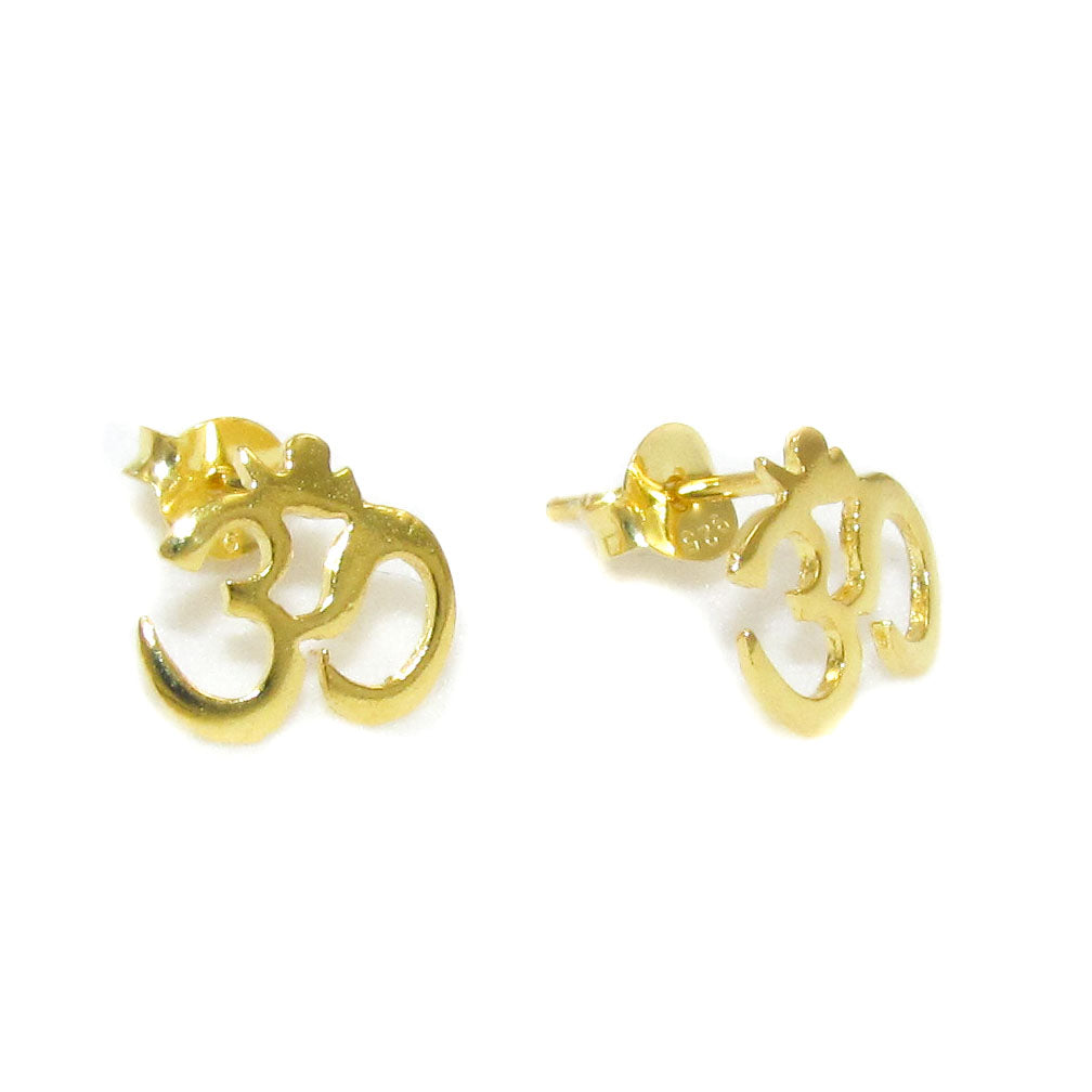 OM Symbol Schmuck Ohrstecker Ohrringe Gold - innerer Frieden