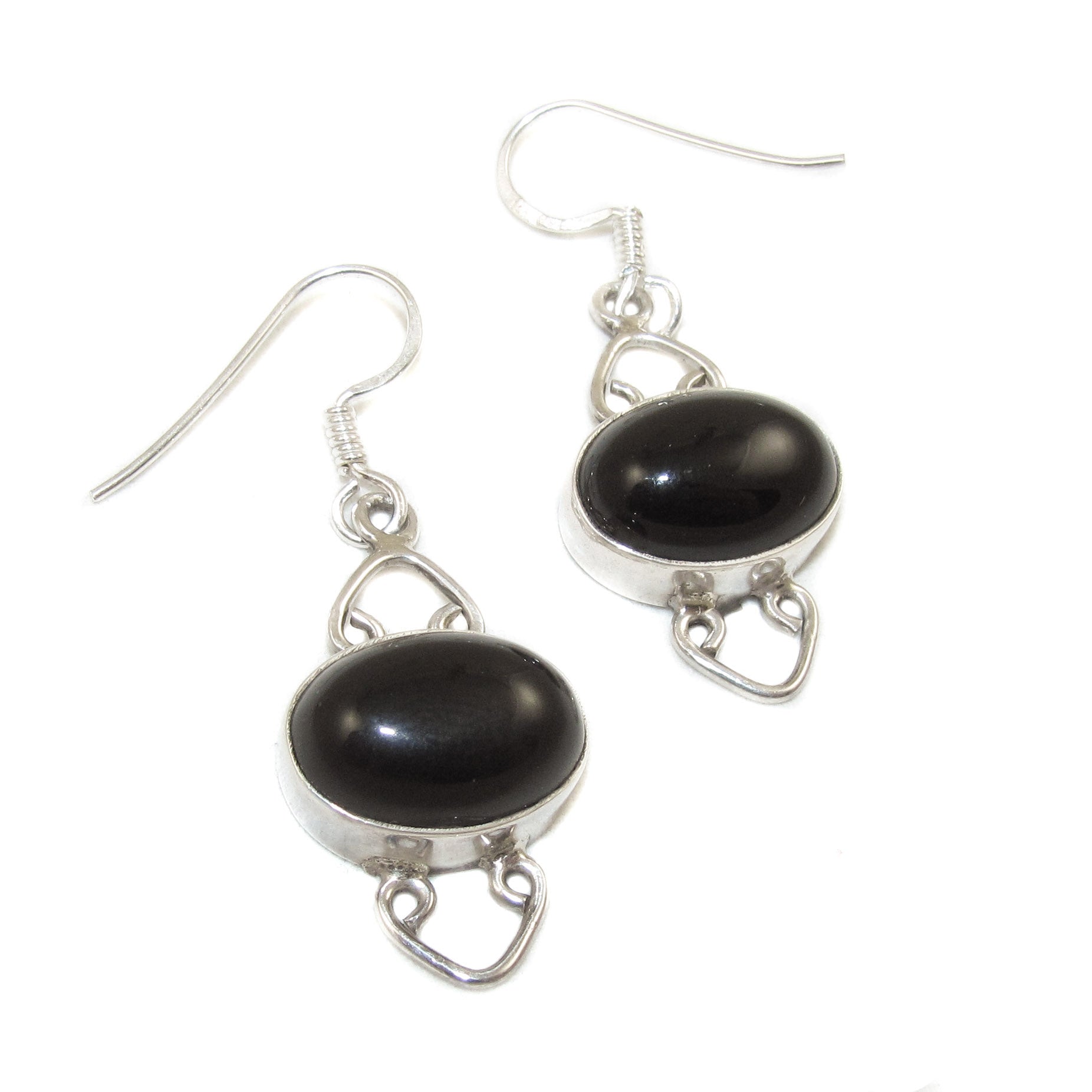 Onyx Edelstein Sterlingsilber Ohrringe - Schutz
