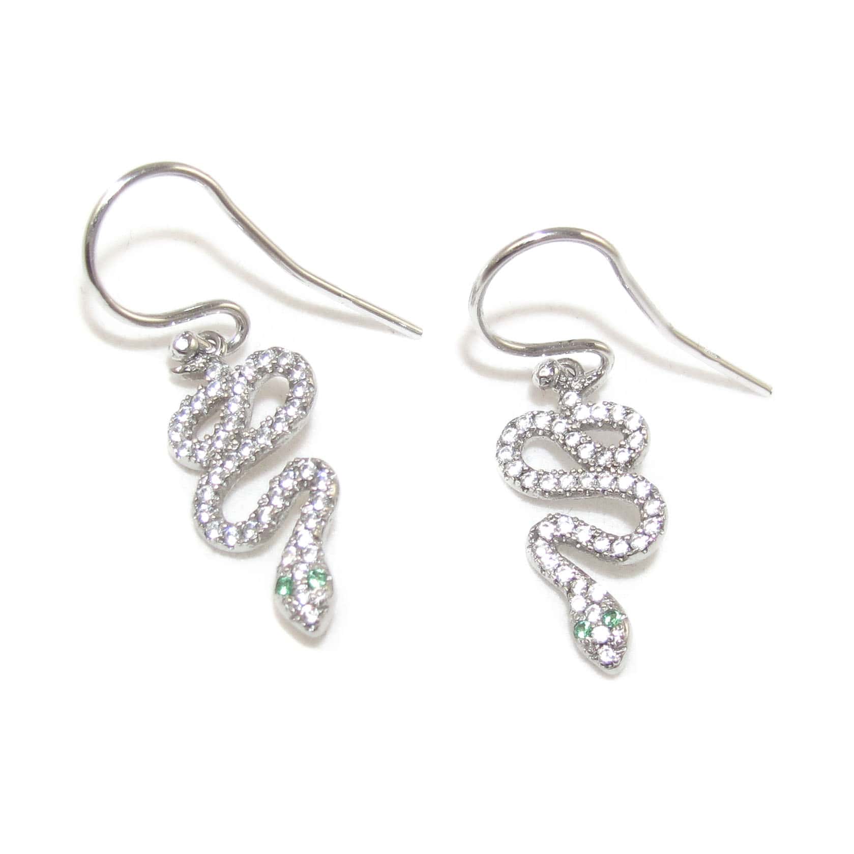 Schlange Krafttier Karma Ohrringe Ohrhänger Strass Sterlingsilber - Schöpfung und Neubeginn