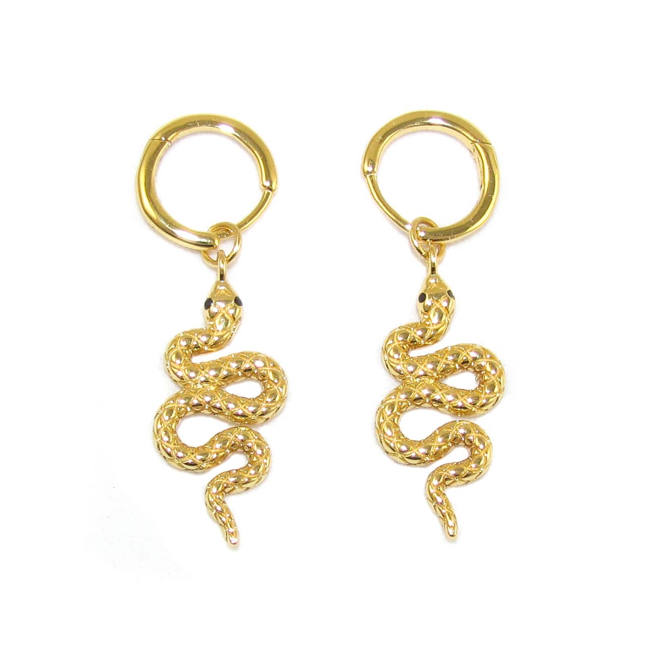 Schlange Krafttier Seelentier Karma Ohrringe, Gold - Schöpfung und Neubeginn