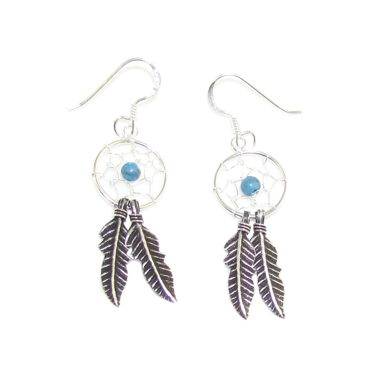 💫 Dreamcatcher Turquoise Gemstone Earrings – consecrated for protection & clarity