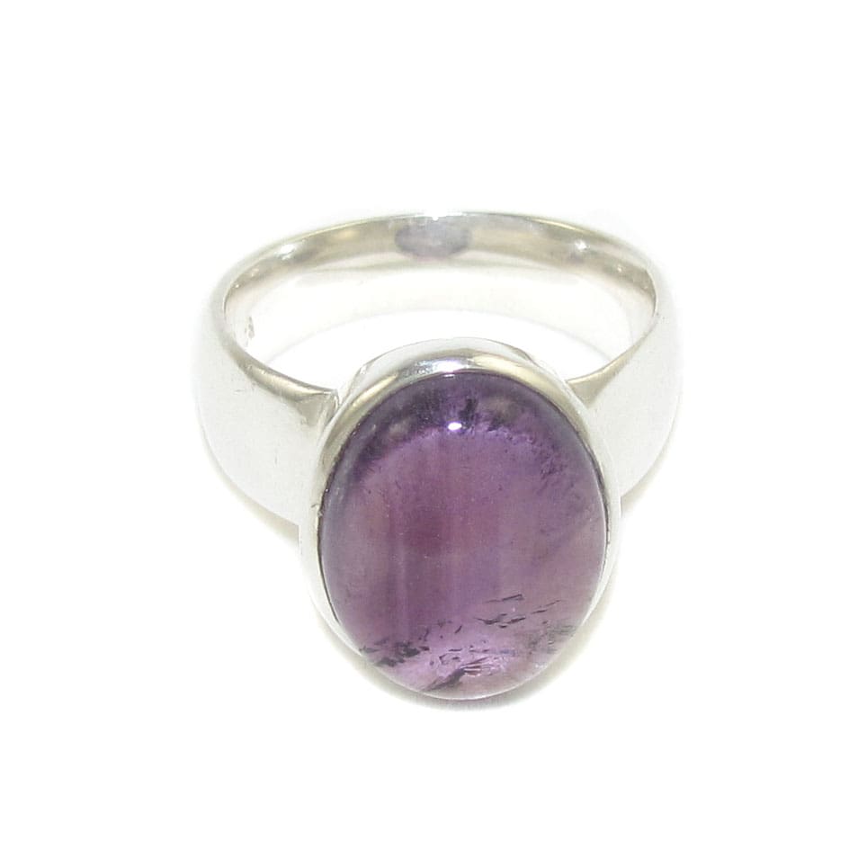 Amethyst Edelstein Heilstein Ring Sterlingsilber Größe 55 oval lila - Spiritualität, Intuition