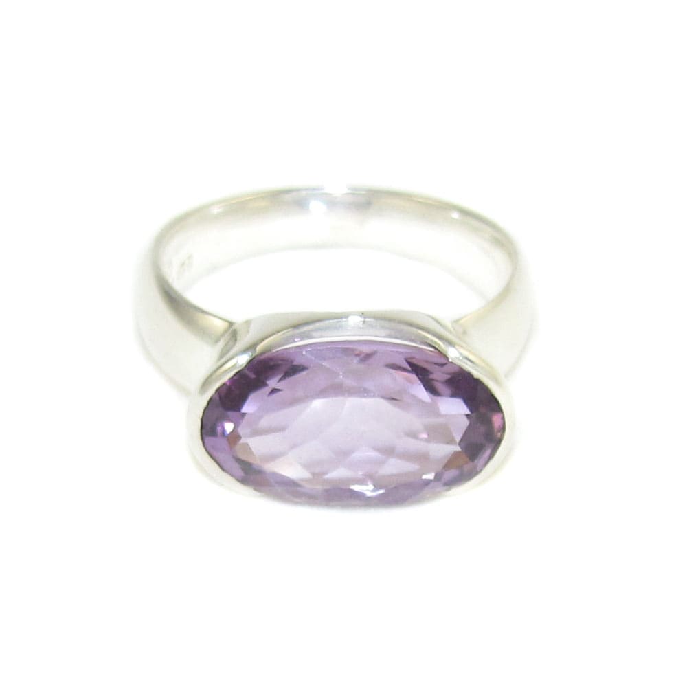 Amethyst Edelstein Heilstein Design Ring Sterlingsilber Größe 55 - in Harmonie
