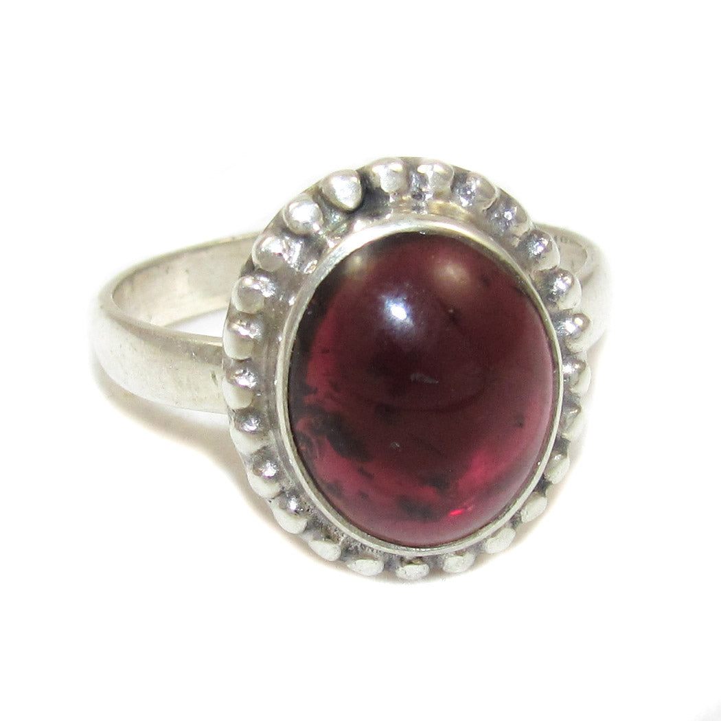 Granat Edelstein Heilstein Sterlingsilber Ring, Größe 54 - Leidenschaft