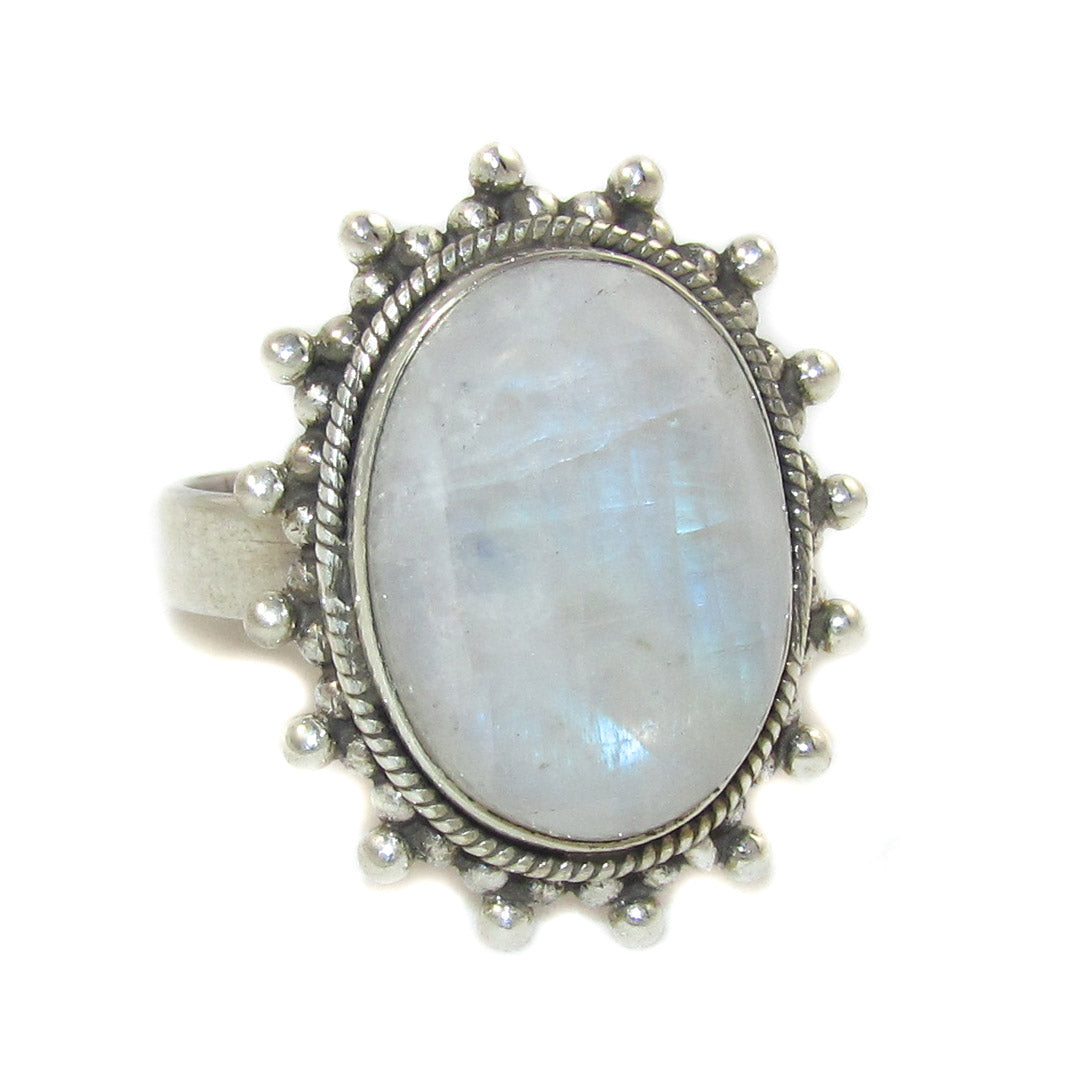 Mondstein Edelstein Heilstein Ring rund - offen - Harmonie und Lebenslust