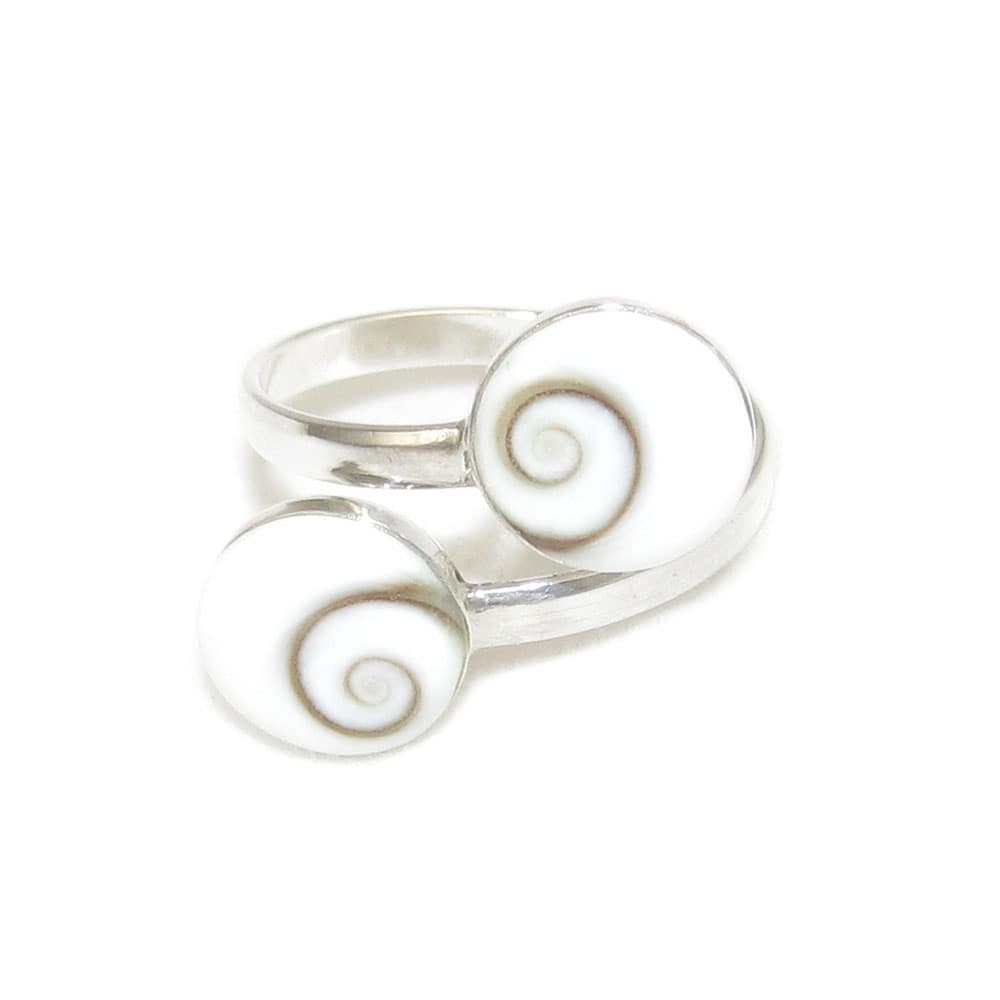 Shiva Auge Mallorca Muschel Sterlingsilber Ring offen Größen 55-58 - Schutz und Glück