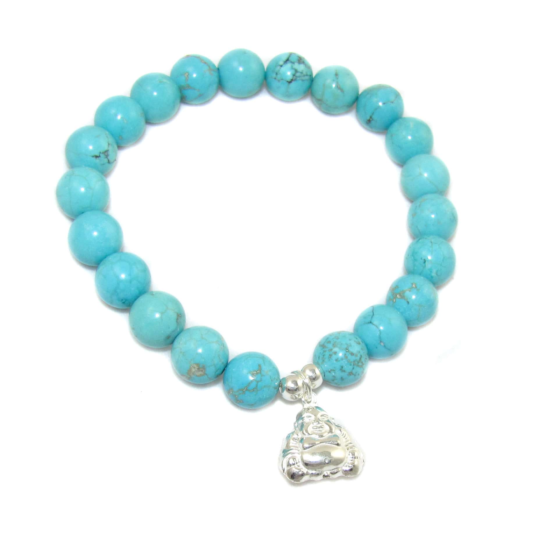 Buddha Tibet Türkis Edelstein Karma Armband, Chakra Schmuck, Einheit von Geist und Herz