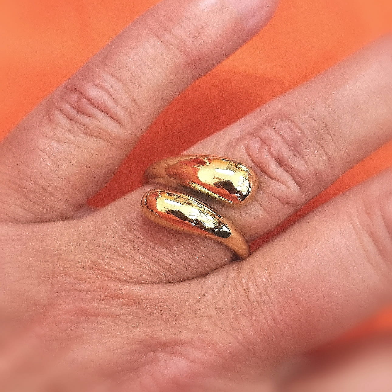 💍 Spiralring 18 Karat vergoldet – fließende Formen & Boho NEU