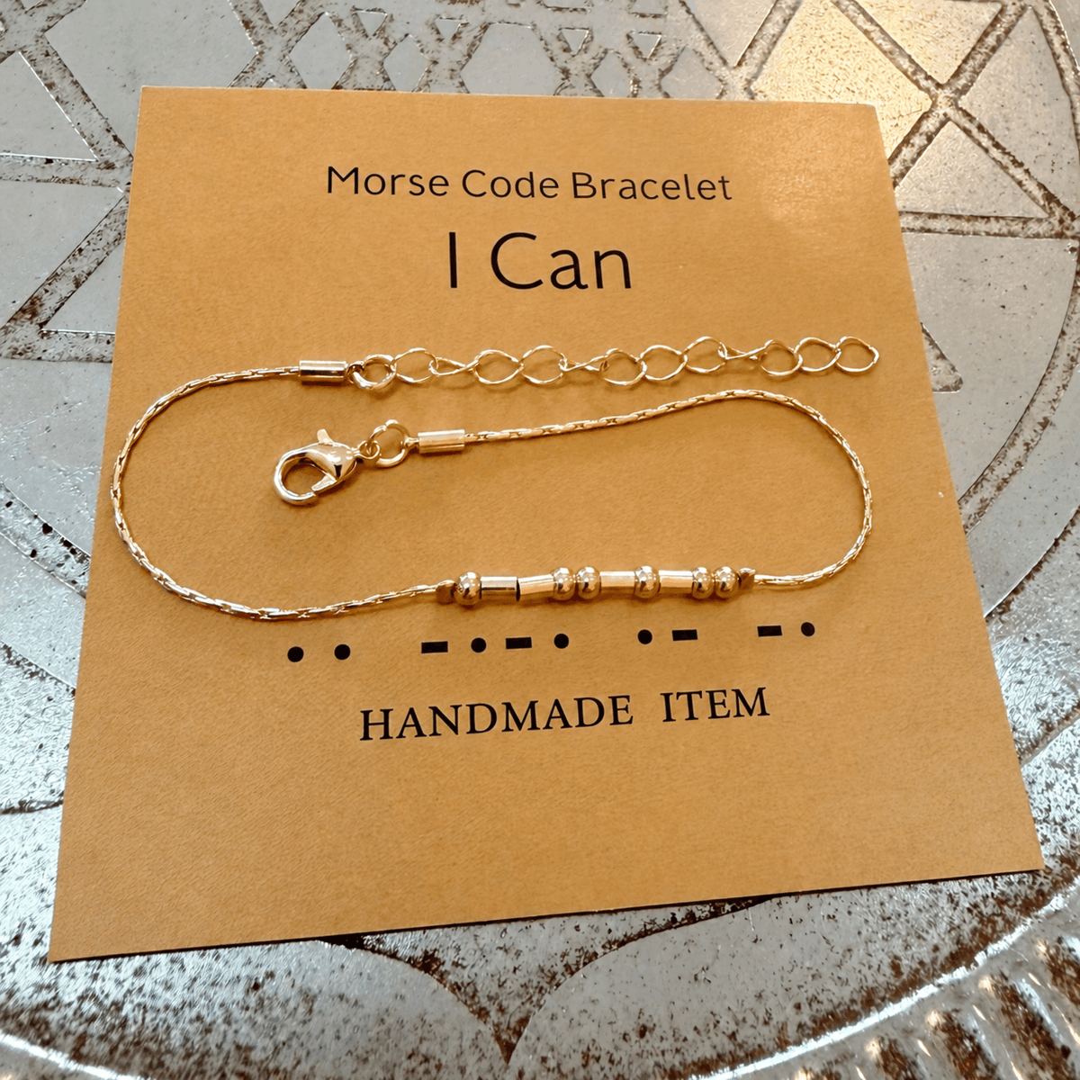 I CAN – „Ich kann!“ Morse Code Reminder Armband & Fusskettchen