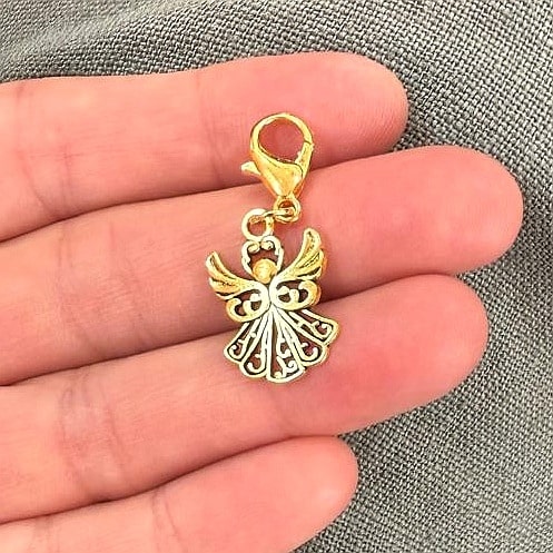 Engel Charm Karabiner Anhänger – geweiht für Schutz, Hoffnung & Licht