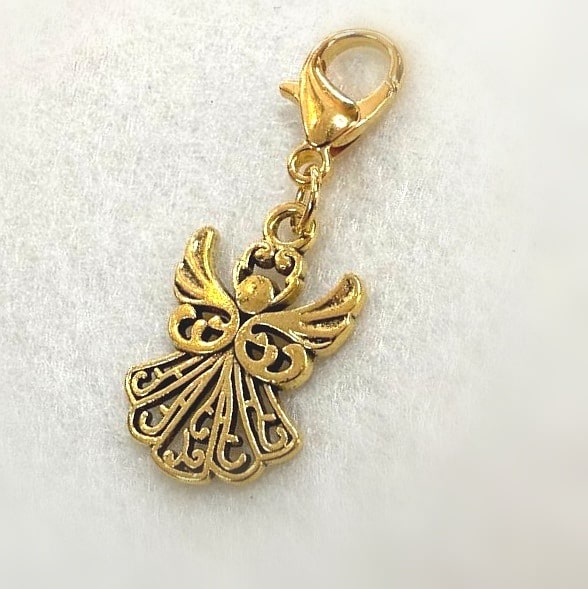 Engel Charm Karabiner Anhänger – geweiht für Schutz, Hoffnung & Licht